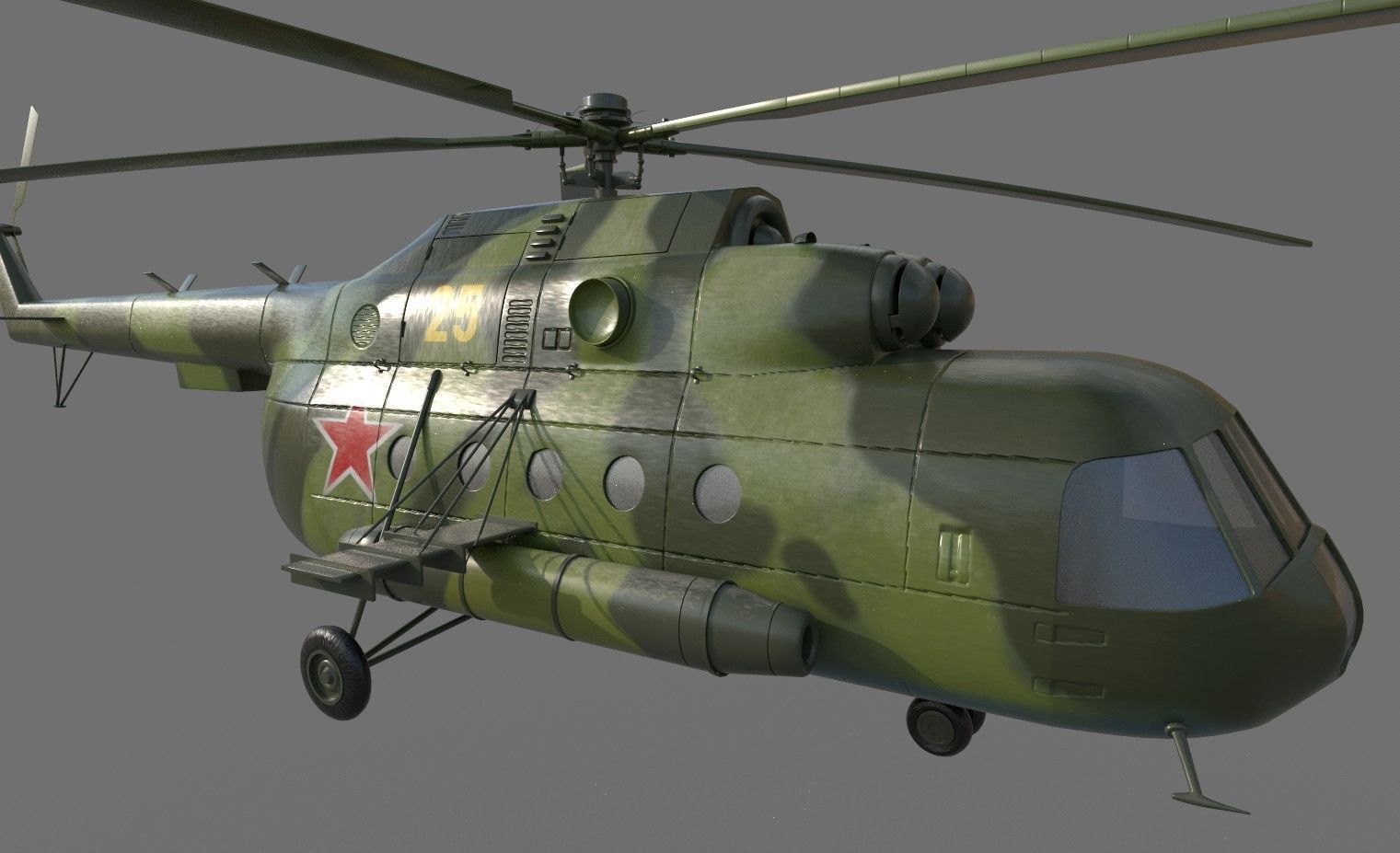 Soviet-Russian helicopter Mi-8 3D model_4