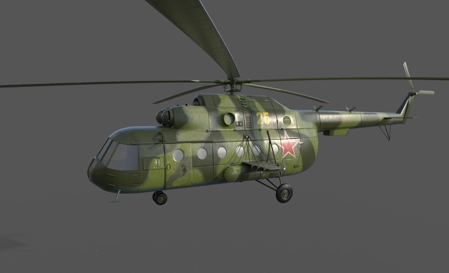 Soviet-Russian helicopter Mi-8 3D model_2