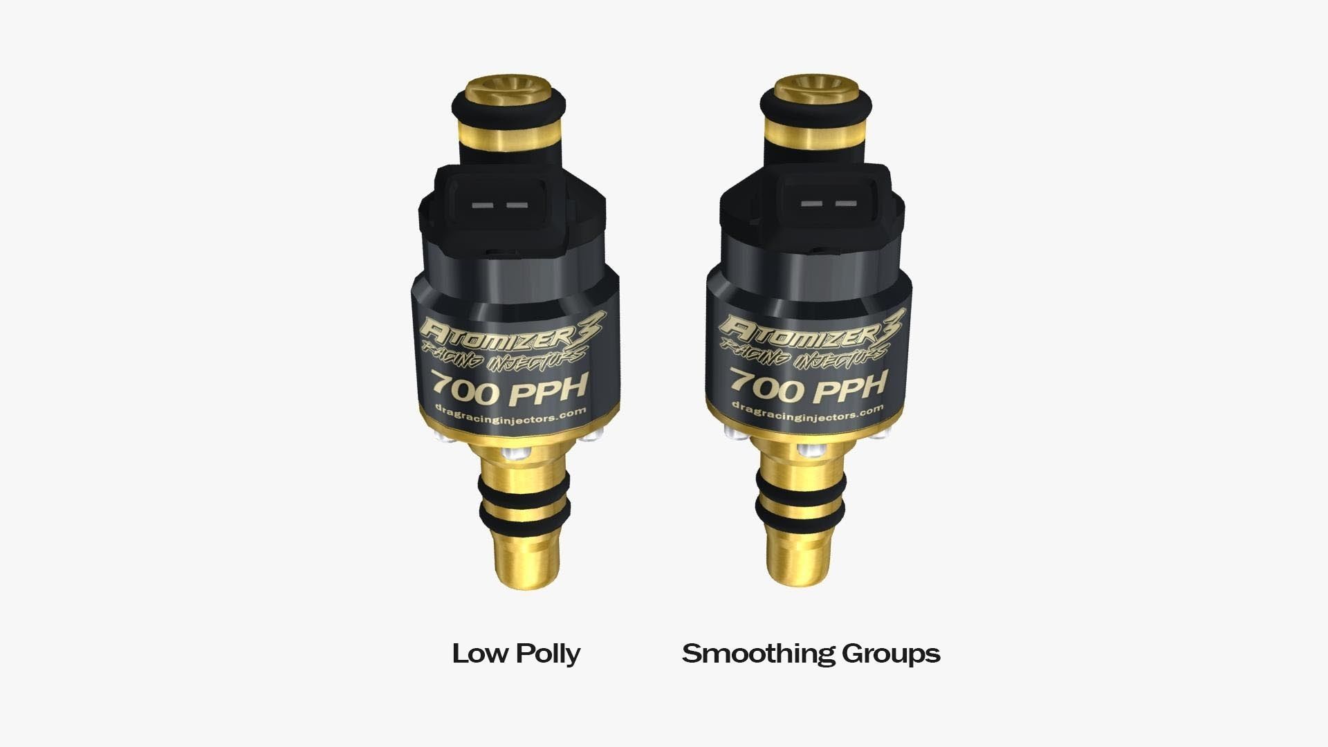 Billet Atomizer3 Fuel Injector - 700 PPH Low-poly 3D model_5