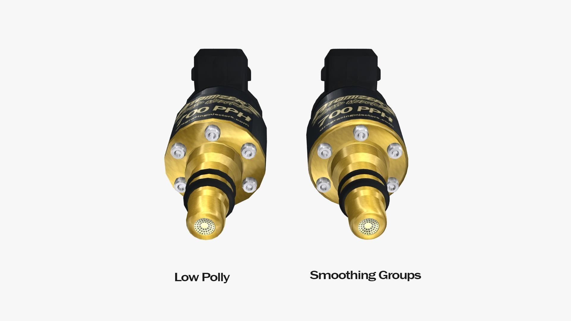 Billet Atomizer3 Fuel Injector - 700 PPH Low-poly 3D model_6