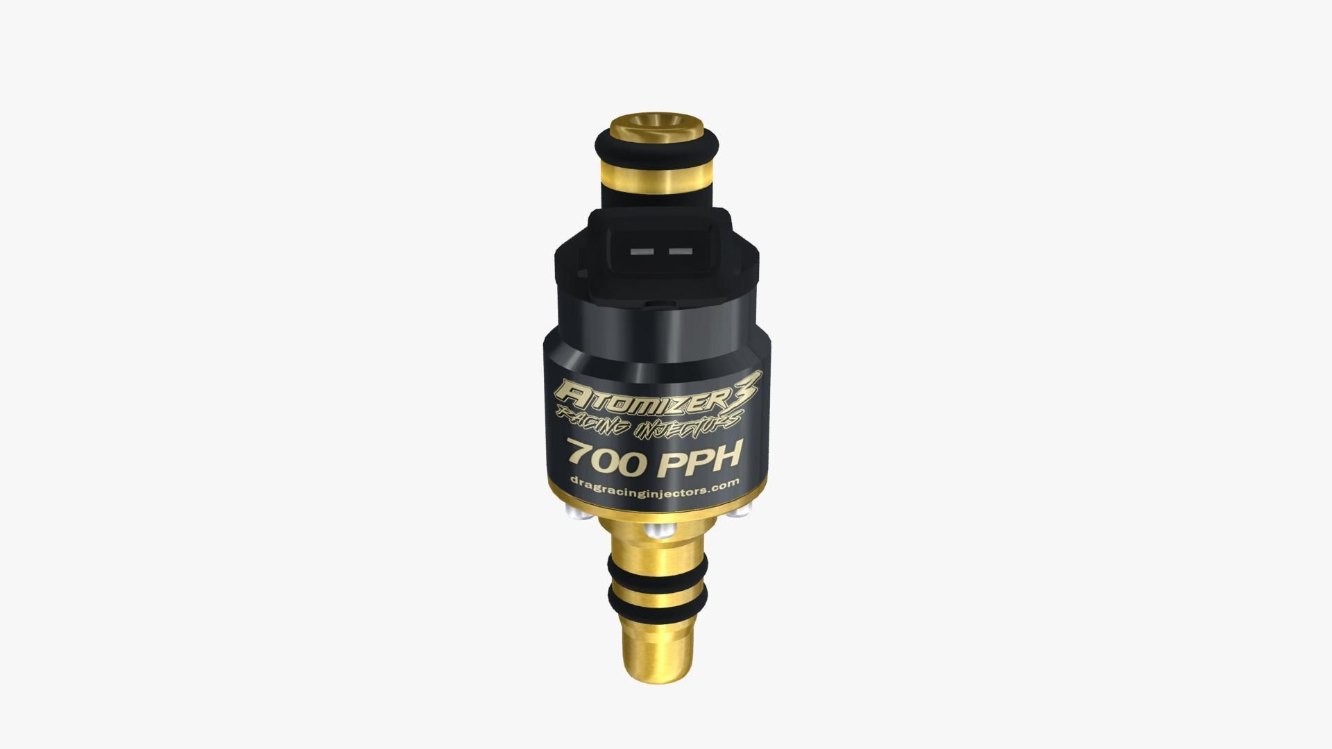 Billet Atomizer3 Fuel Injector - 700 PPH Low-poly 3D model_1