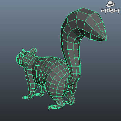 Low Poly Squirrel Low-poly 3D model_5