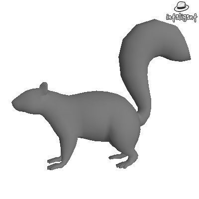 Low Poly Squirrel Low-poly 3D model_1