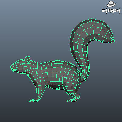 Low Poly Squirrel Low-poly 3D model_4