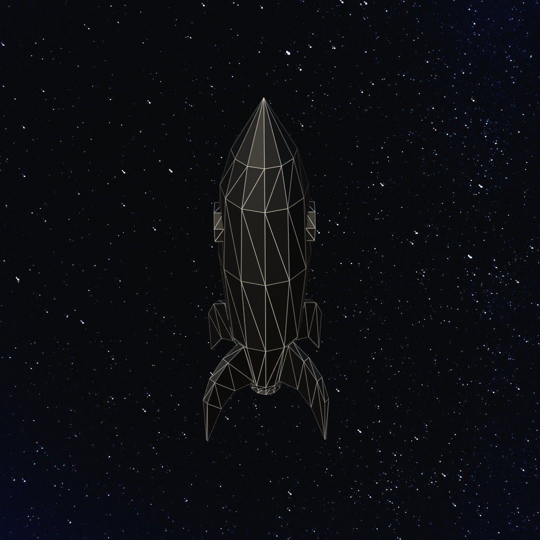 Space rocket Low-poly 3D model_12