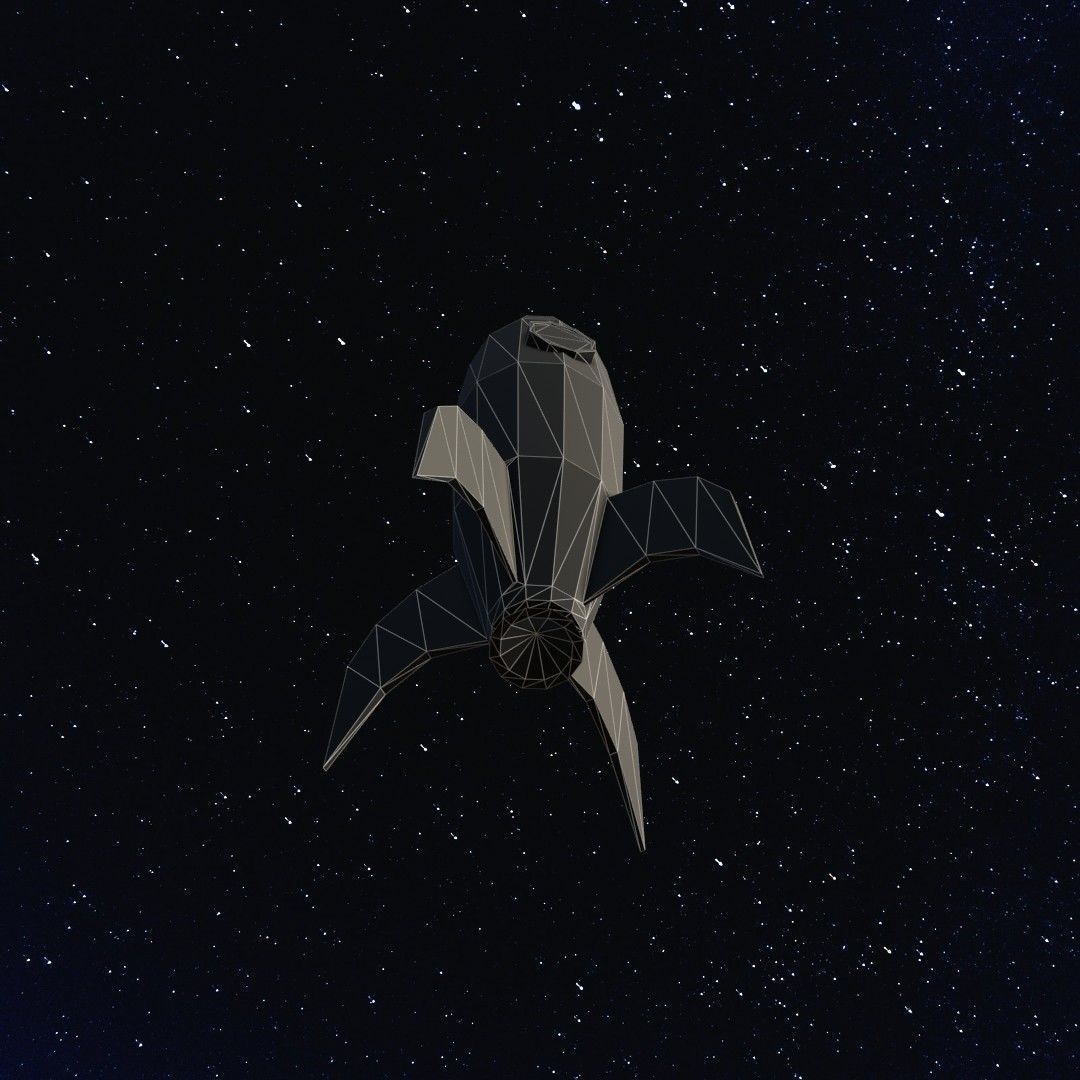 Space rocket Low-poly 3D model_14