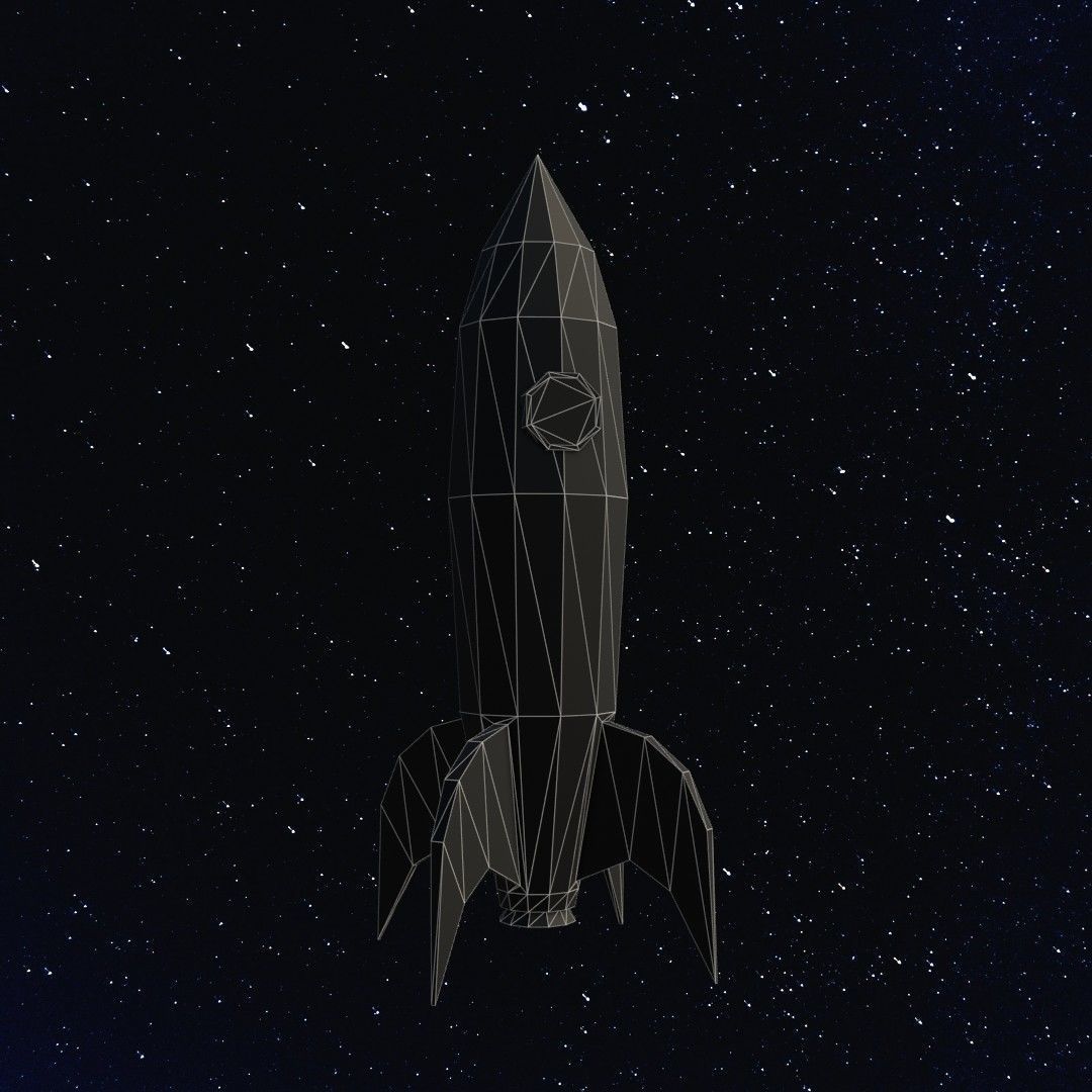 Space rocket Low-poly 3D model_13