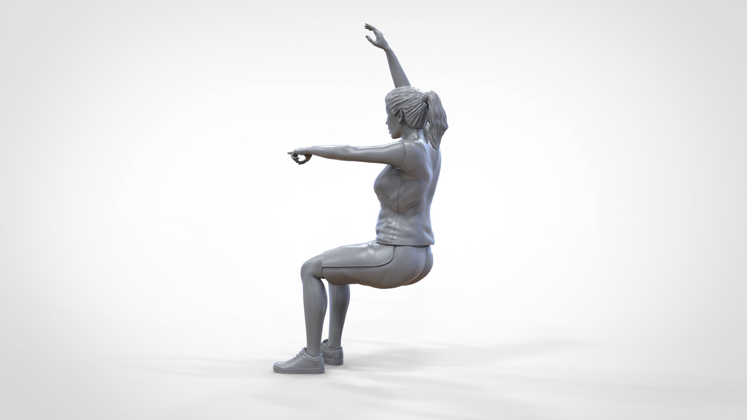 N9 Football fan Spectator Mexican waving in stadium 3D print model_43