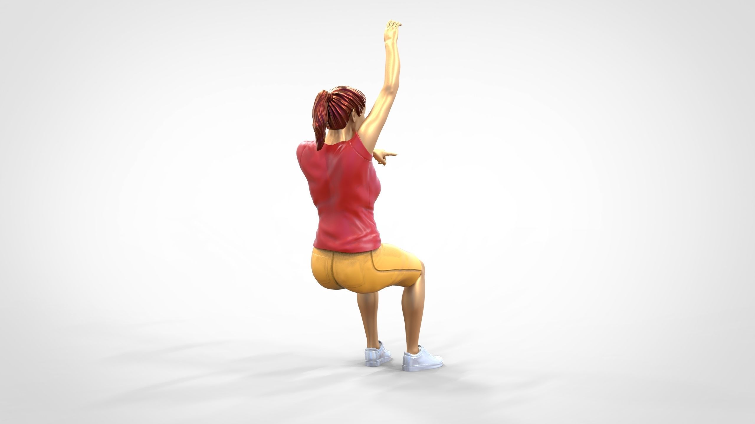 N9 Football fan Spectator Mexican waving in stadium 3D print model_24