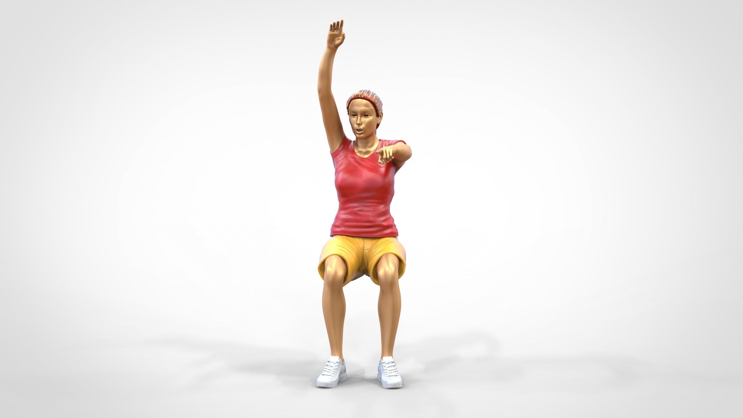 N9 Football fan Spectator Mexican waving in stadium 3D print model_5