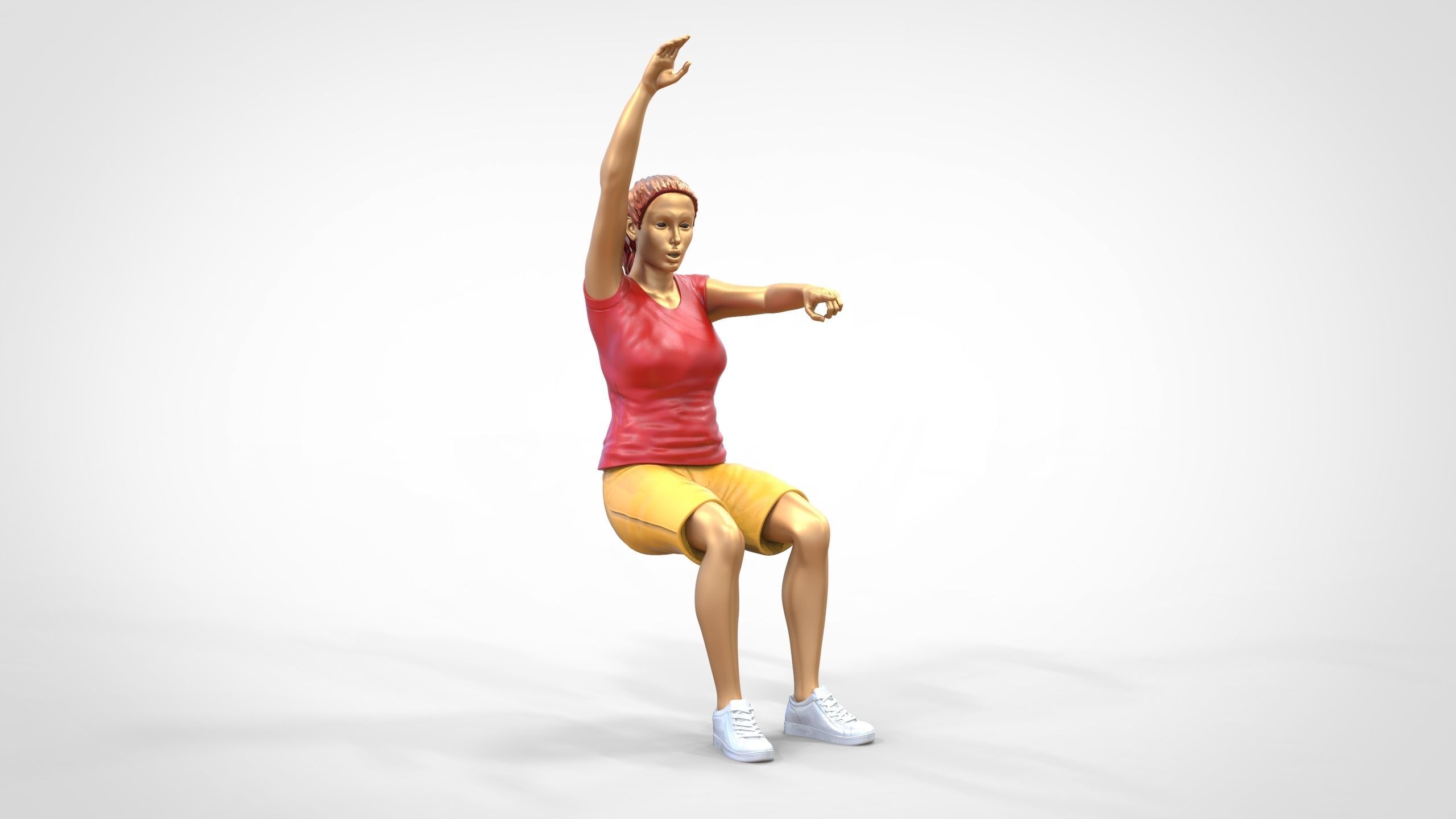 N9 Football fan Spectator Mexican waving in stadium 3D print model_35