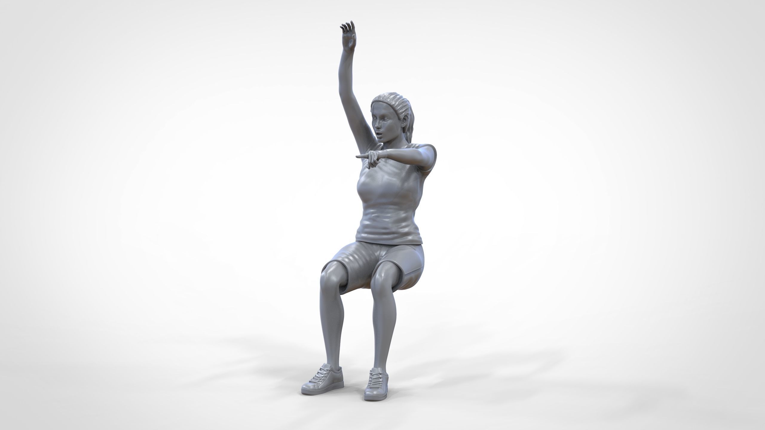 N9 Football fan Spectator Mexican waving in stadium 3D print model_40
