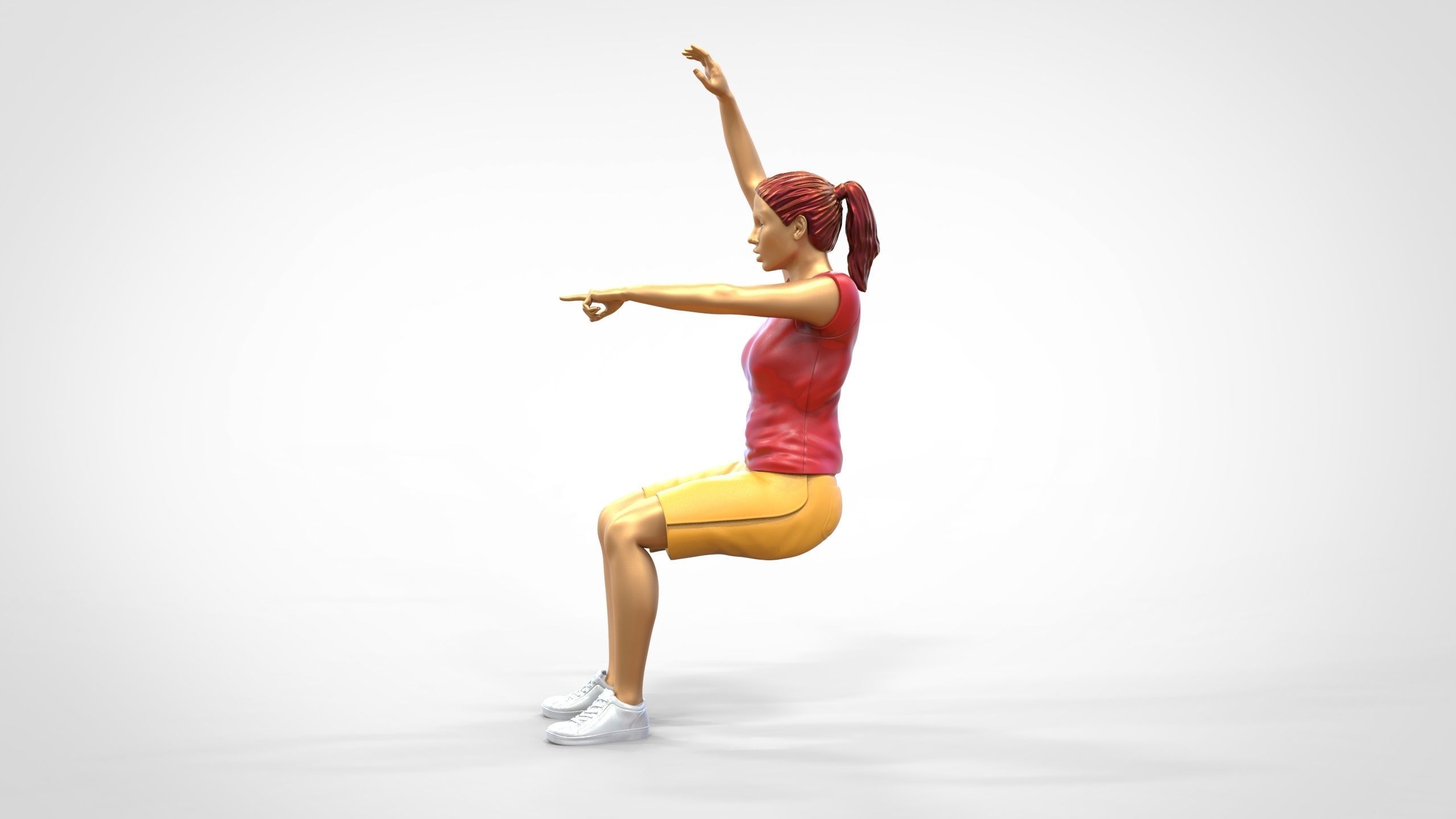 N9 Football fan Spectator Mexican waving in stadium 3D print model_11