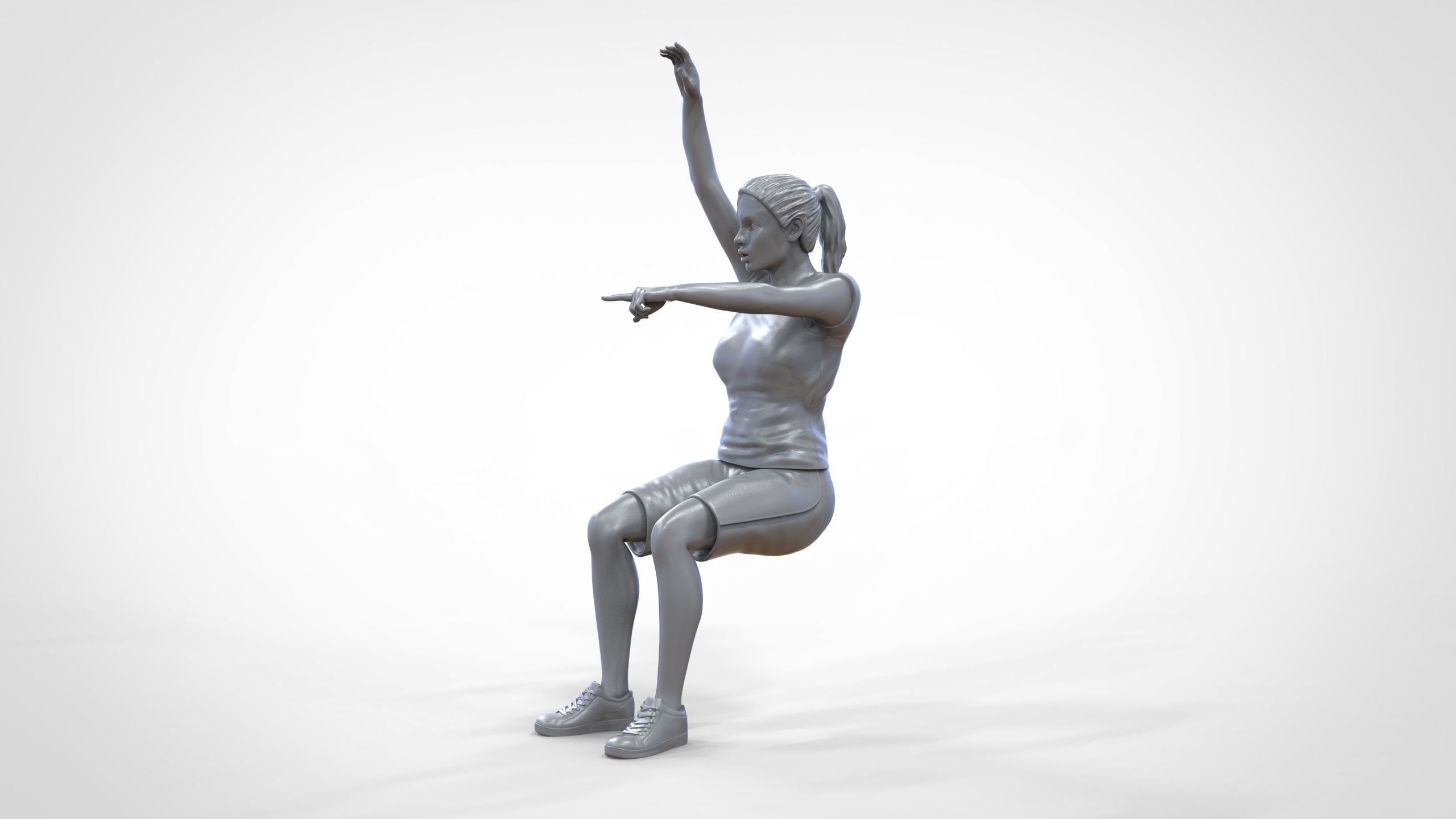 N9 Football fan Spectator Mexican waving in stadium 3D print model_41