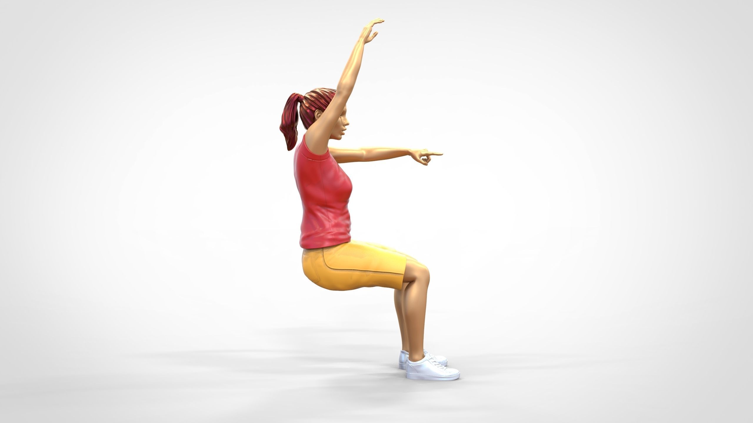 N9 Football fan Spectator Mexican waving in stadium 3D print model_29