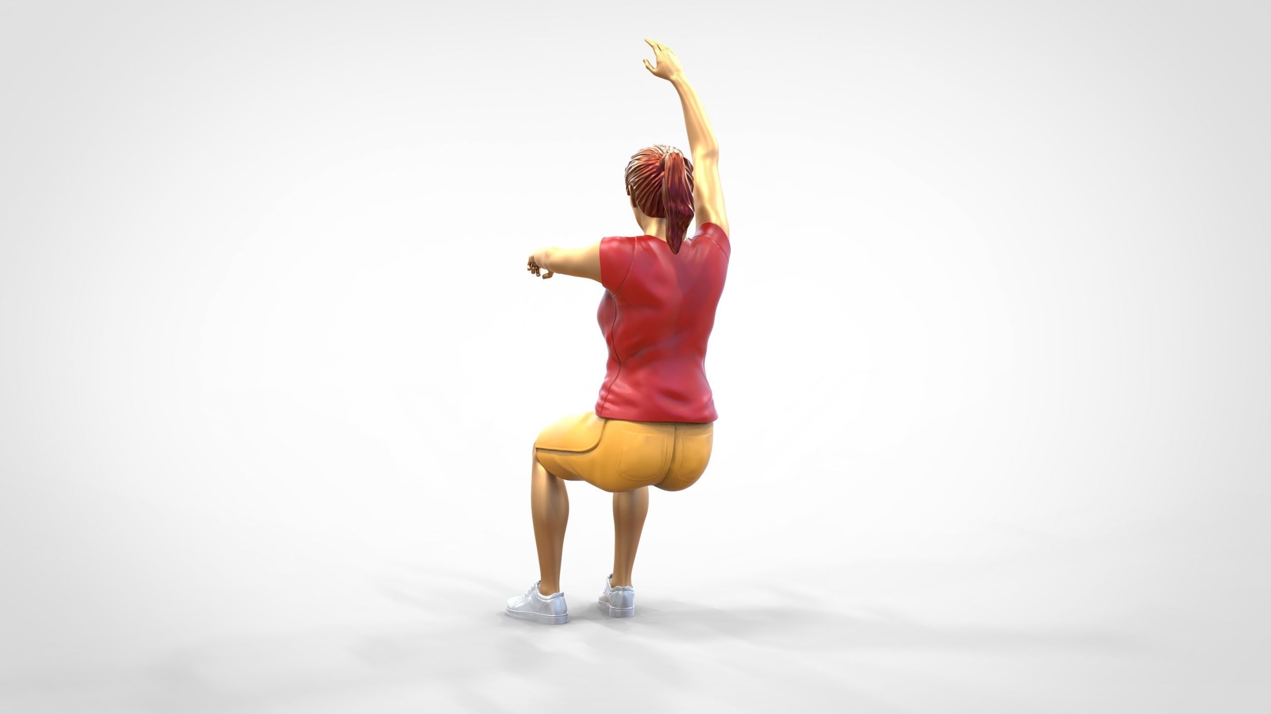 N9 Football fan Spectator Mexican waving in stadium 3D print model_18