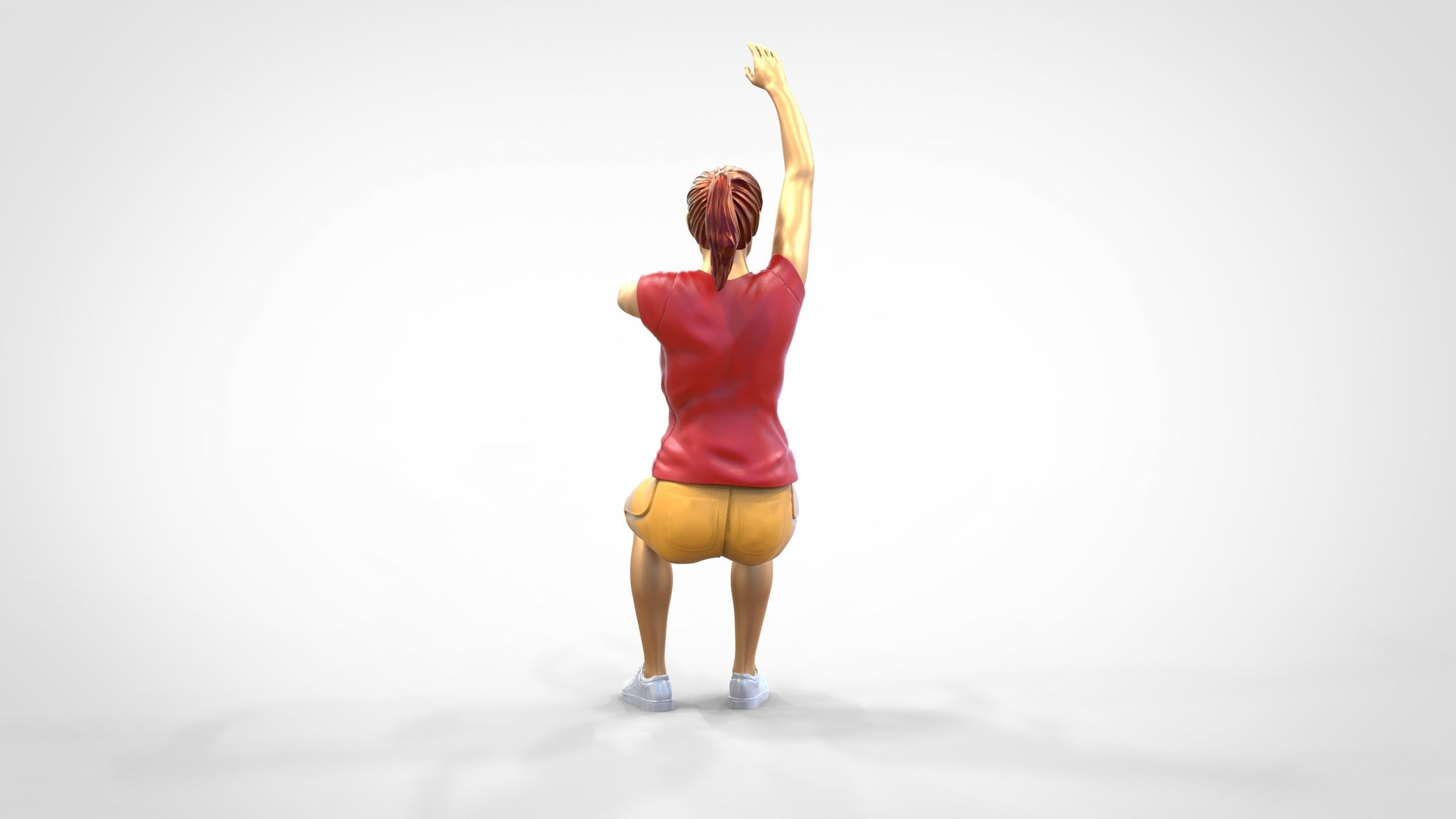 N9 Football fan Spectator Mexican waving in stadium 3D print model_20