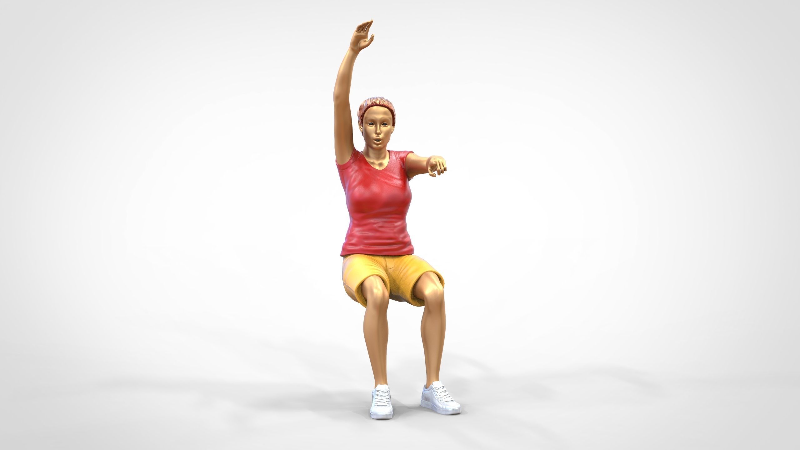 N9 Football fan Spectator Mexican waving in stadium 3D print model_37