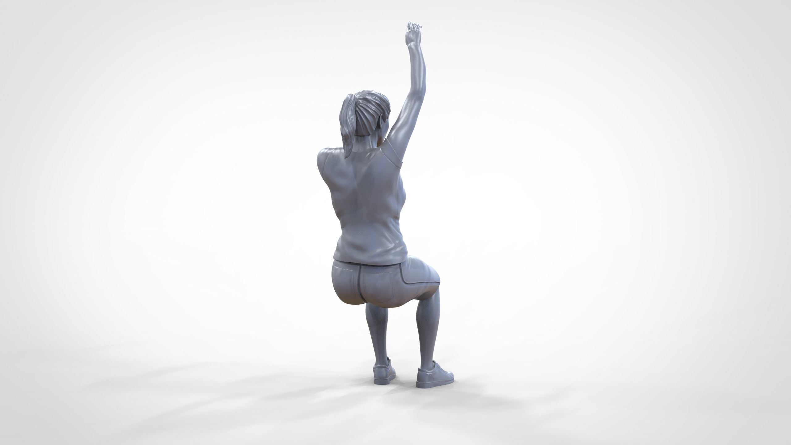 N9 Football fan Spectator Mexican waving in stadium 3D print model_46