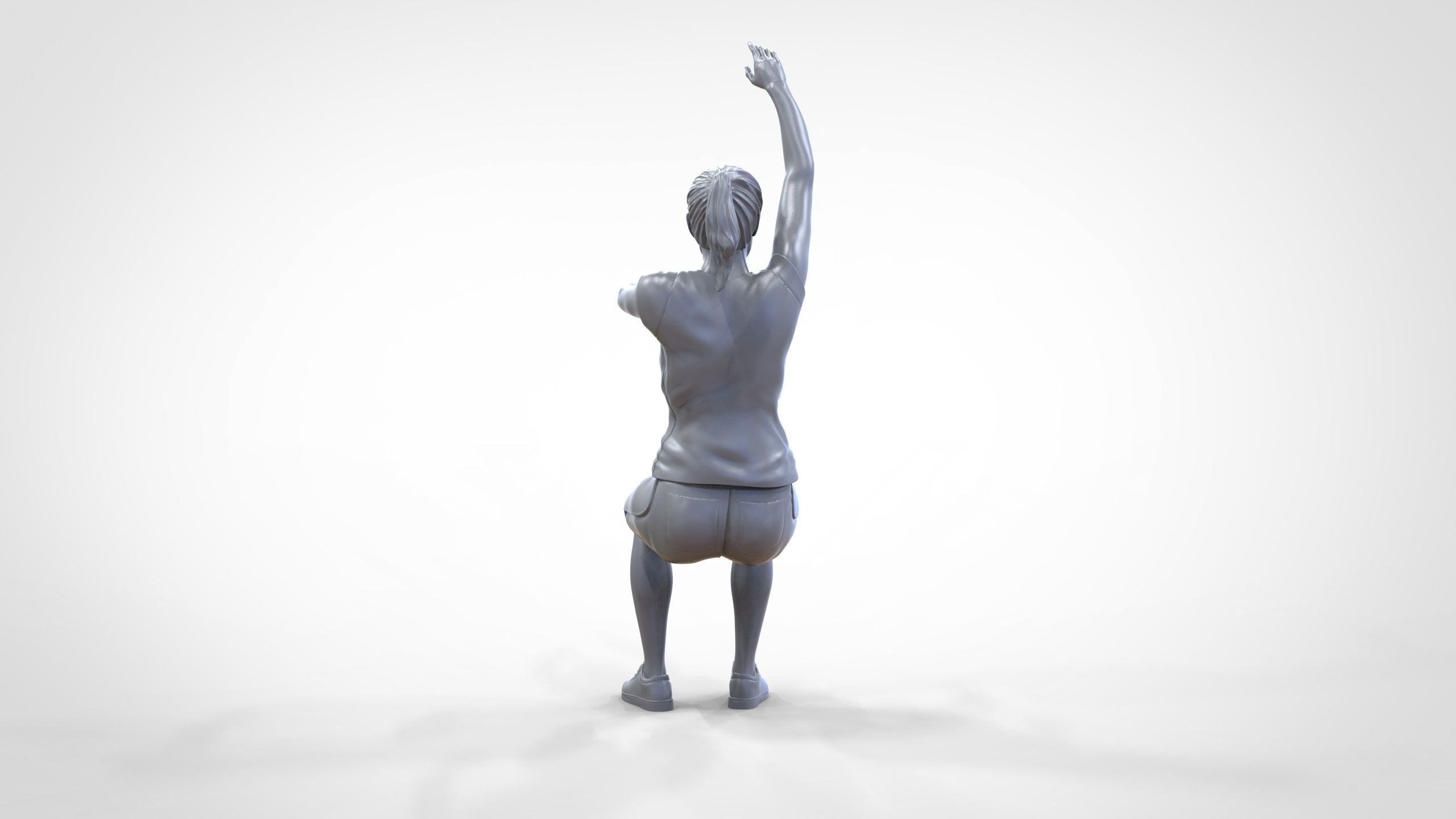 N9 Football fan Spectator Mexican waving in stadium 3D print model_45