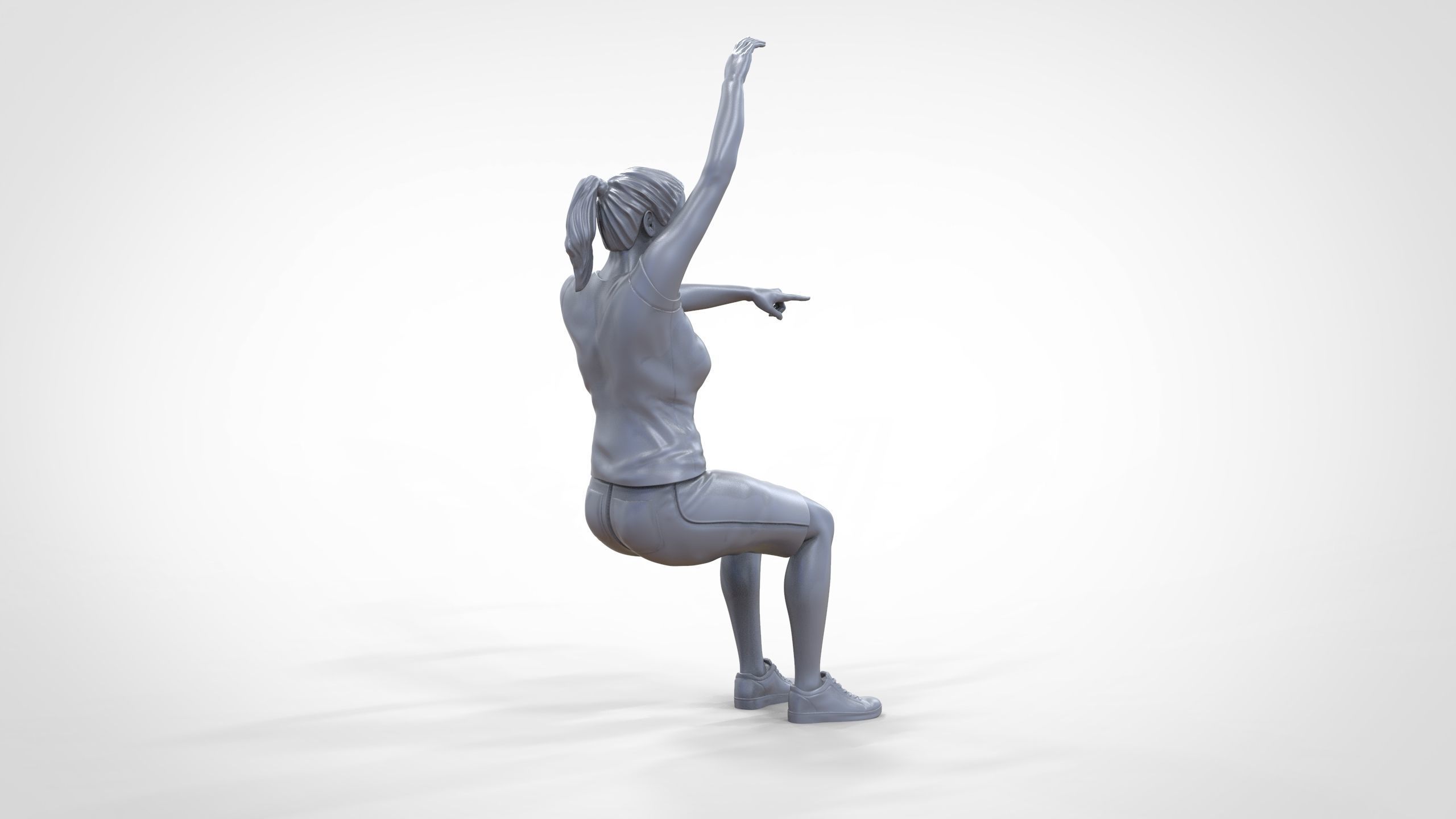 N9 Football fan Spectator Mexican waving in stadium 3D print model_47