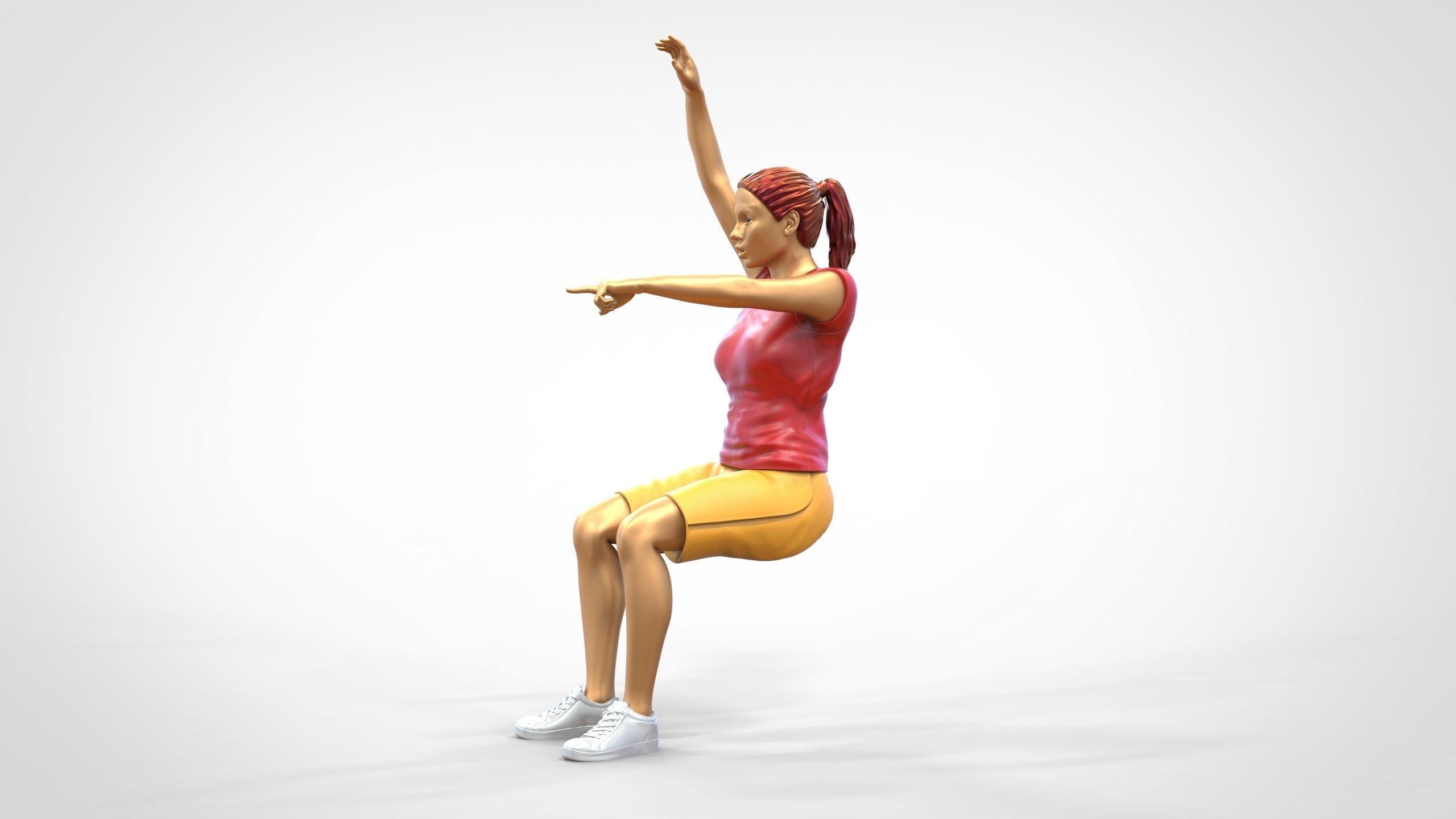 N9 Football fan Spectator Mexican waving in stadium 3D print model_1