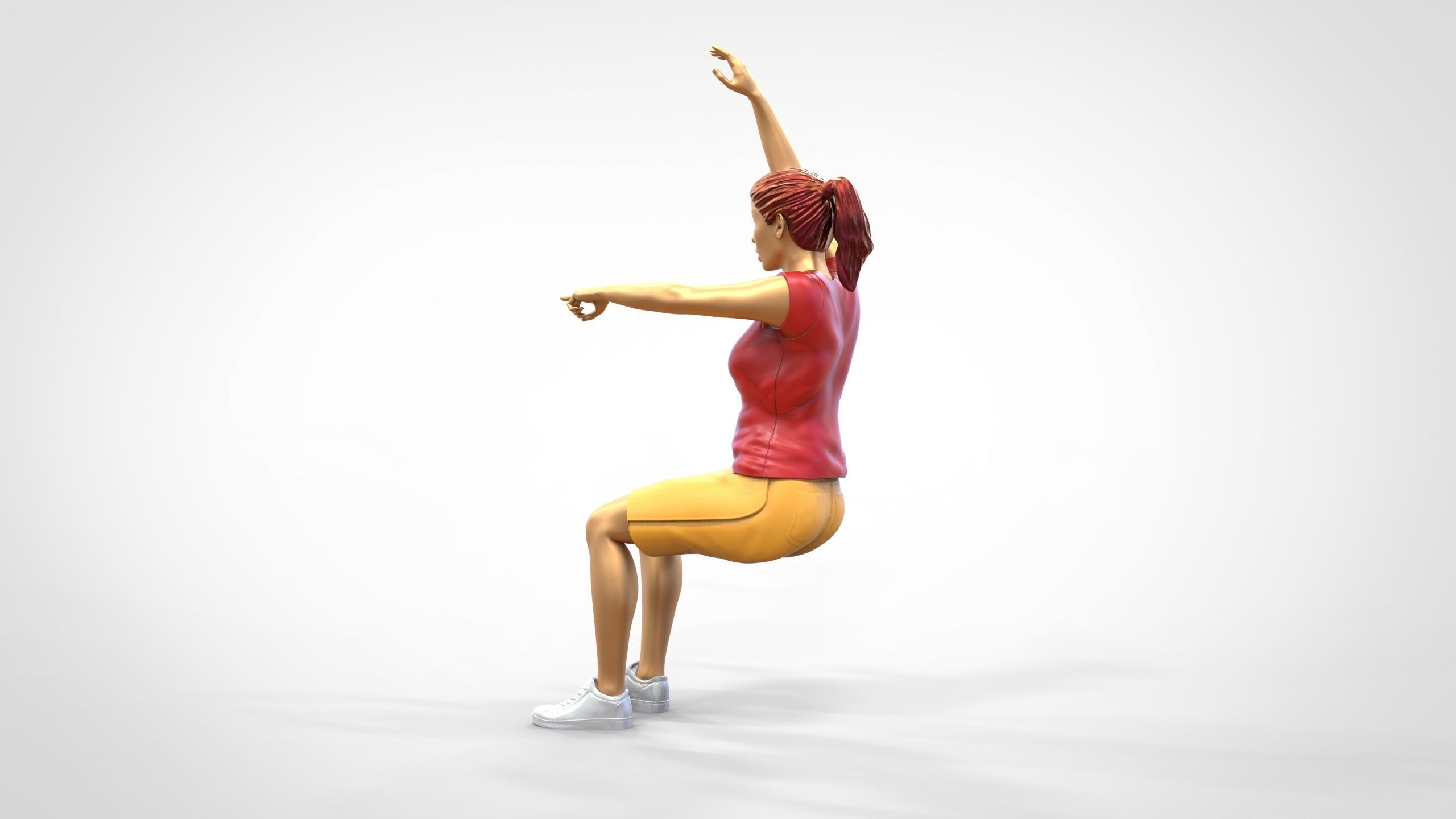 N9 Football fan Spectator Mexican waving in stadium 3D print model_14