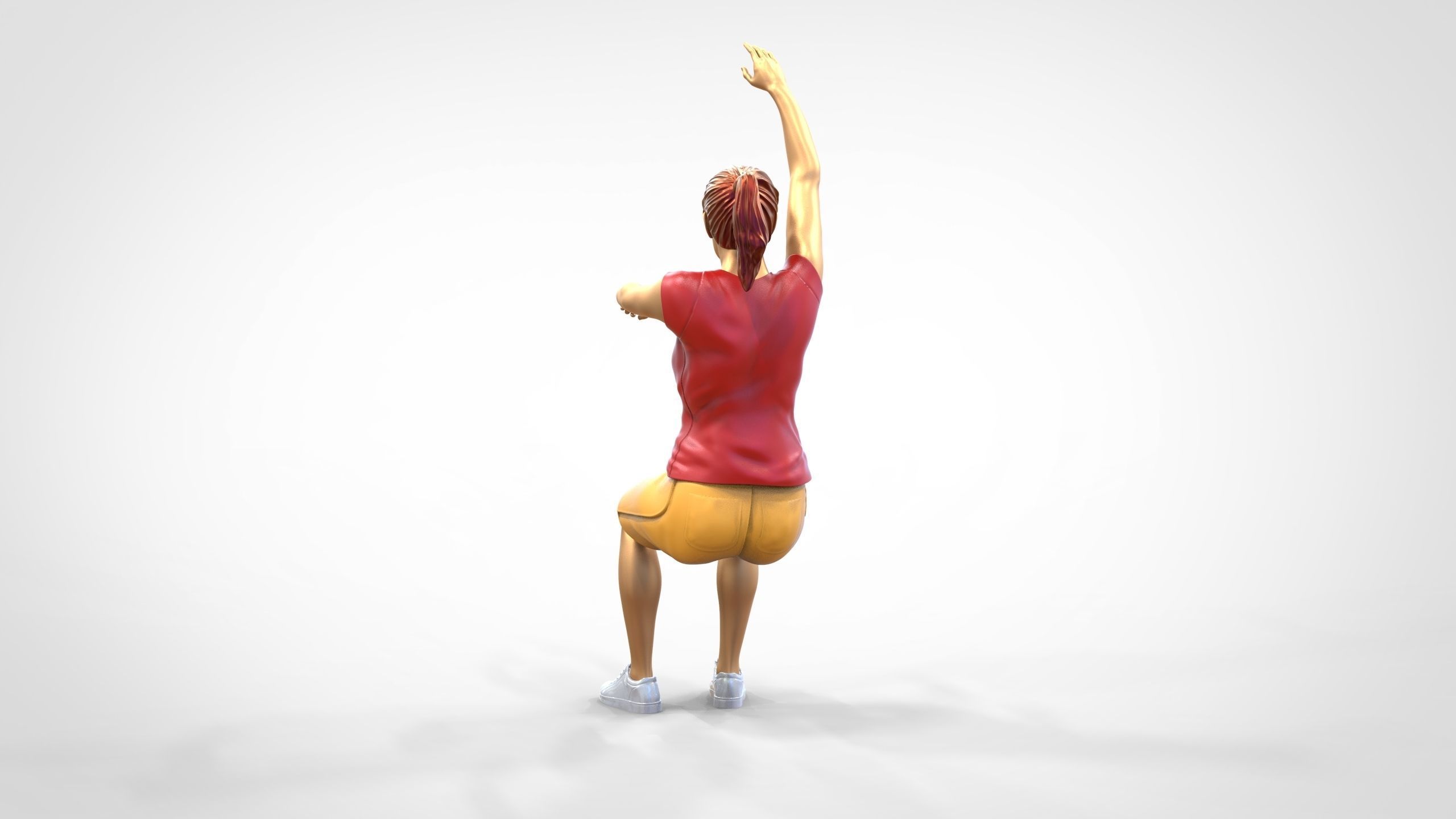 N9 Football fan Spectator Mexican waving in stadium 3D print model_19