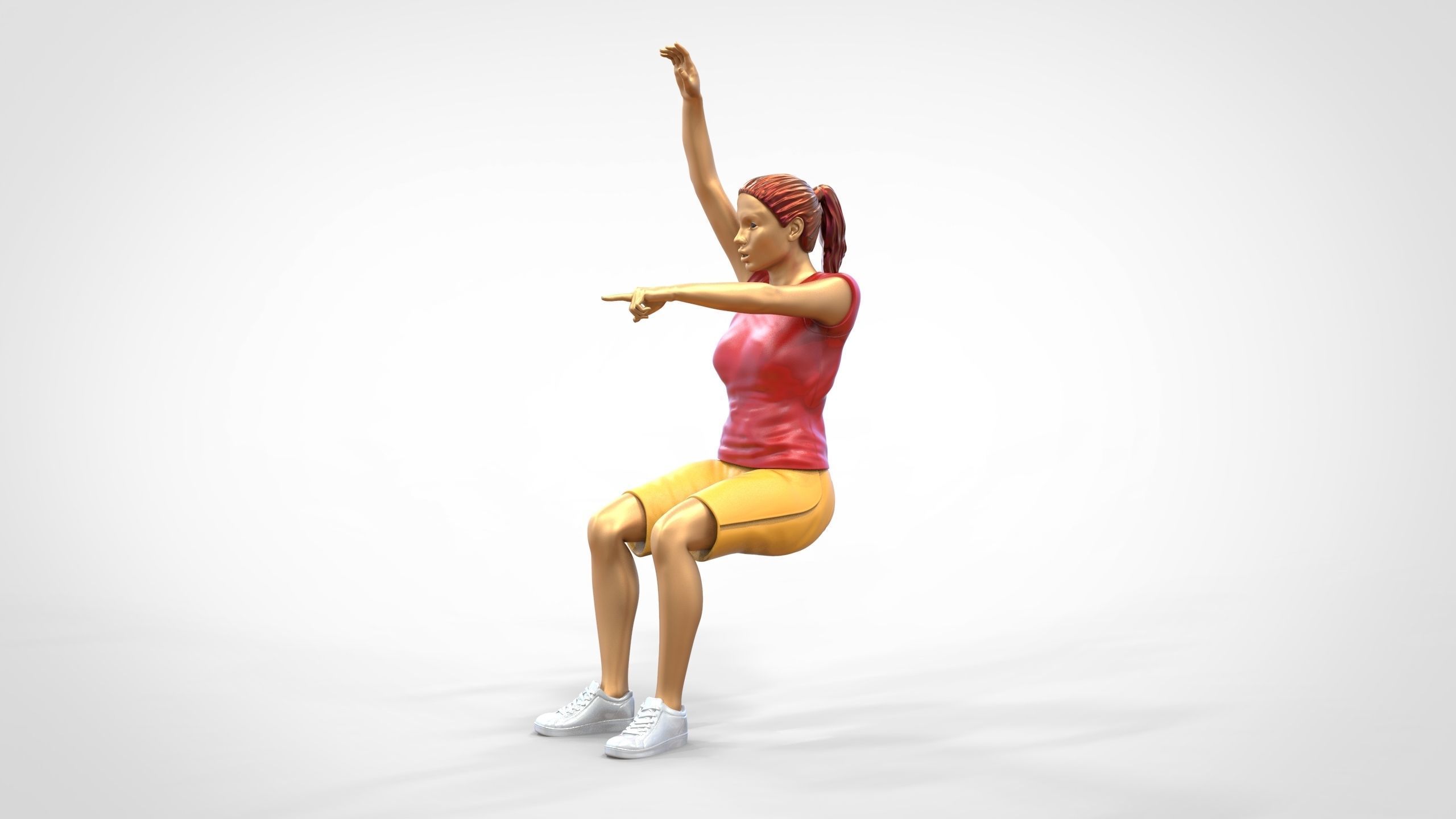 N9 Football fan Spectator Mexican waving in stadium 3D print model_8