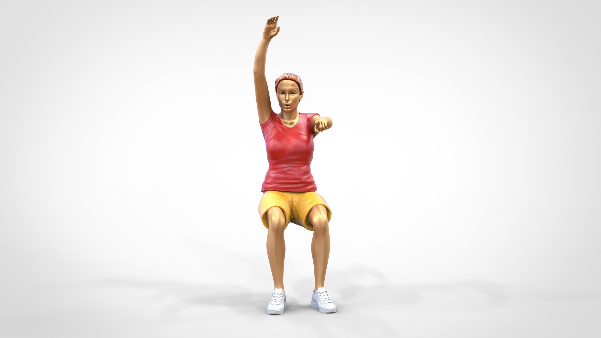 N9 Football fan Spectator Mexican waving in stadium 3D print model_2