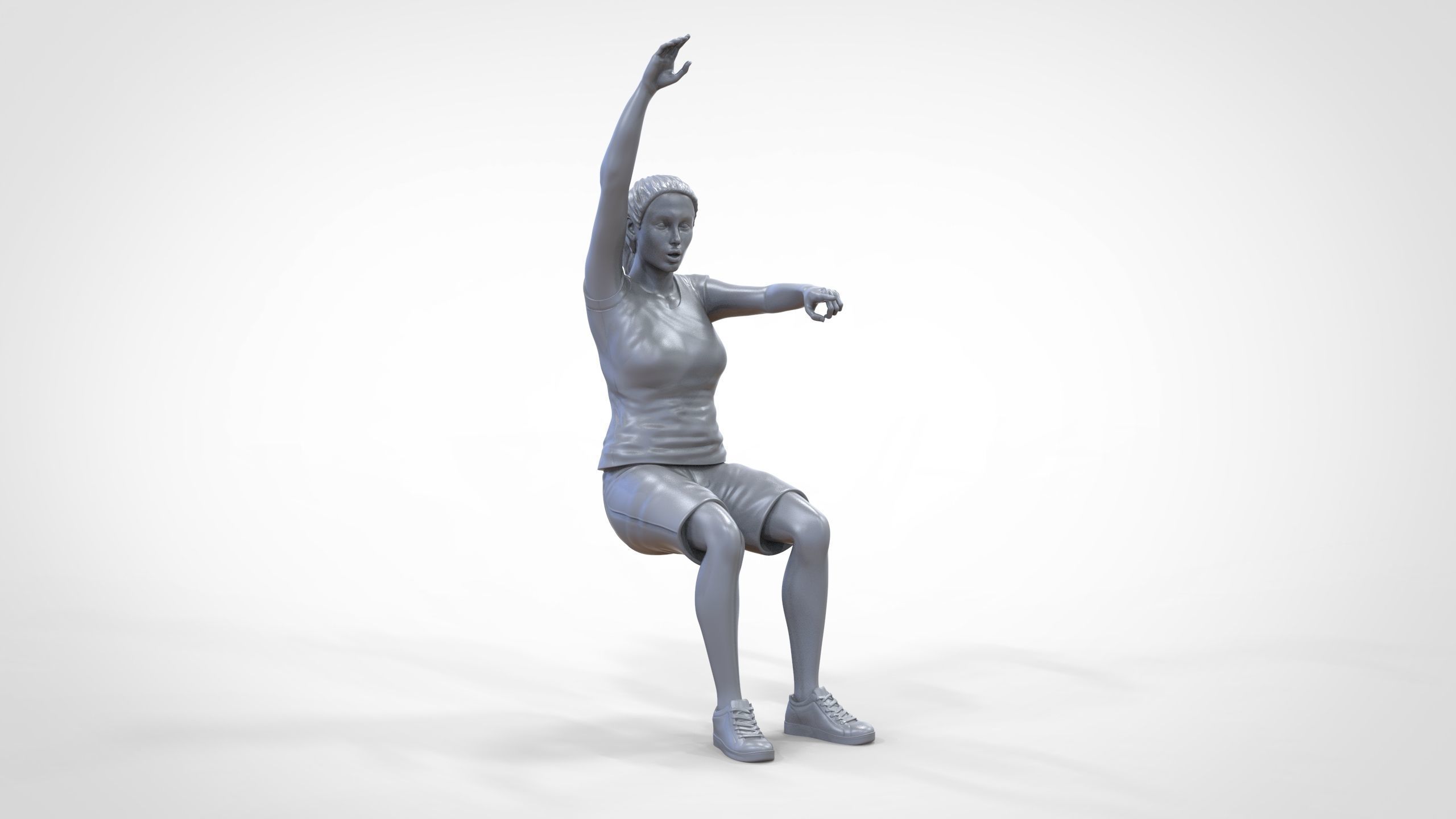 N9 Football fan Spectator Mexican waving in stadium 3D print model_50