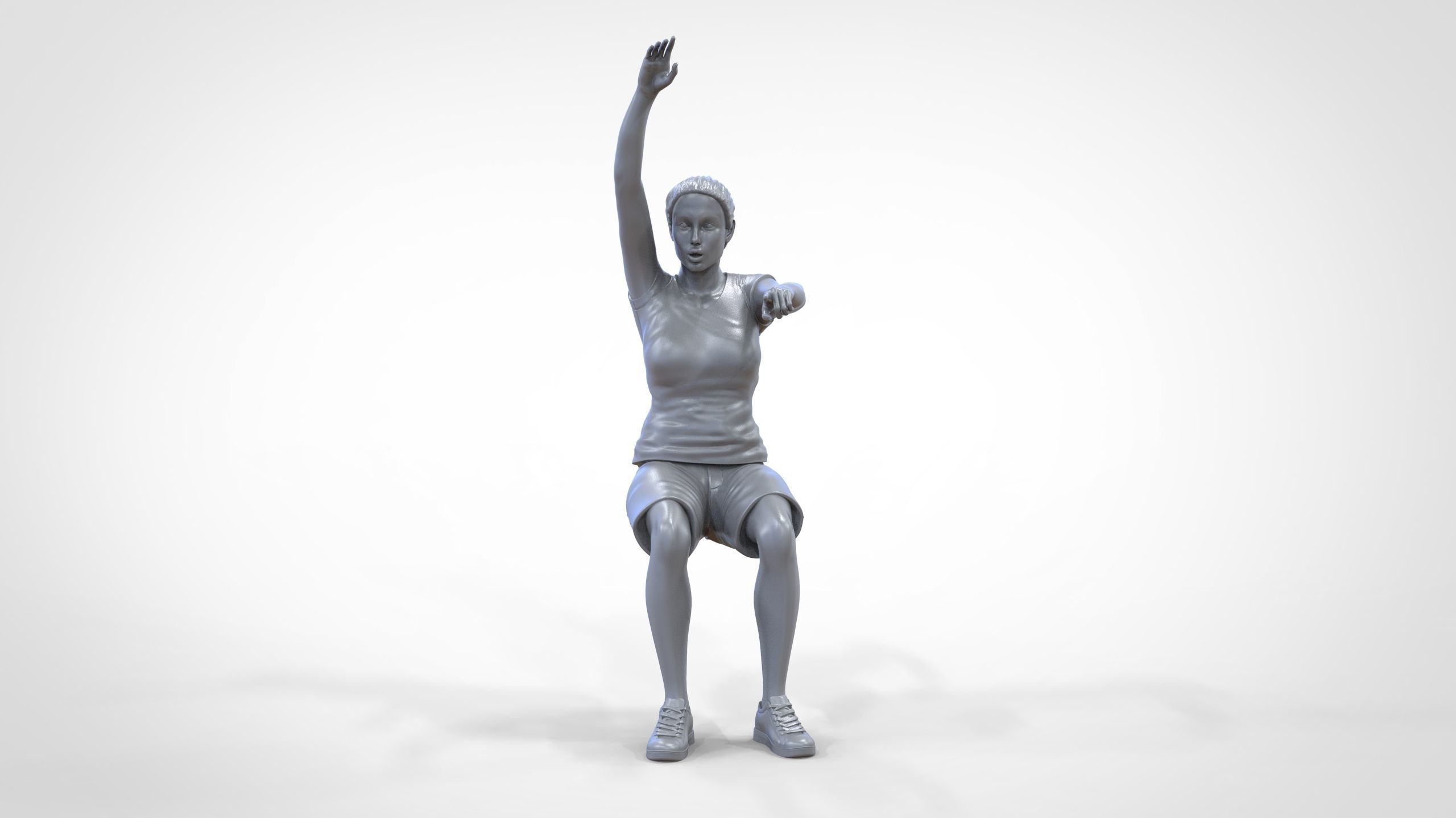 N9 Football fan Spectator Mexican waving in stadium 3D print model_39