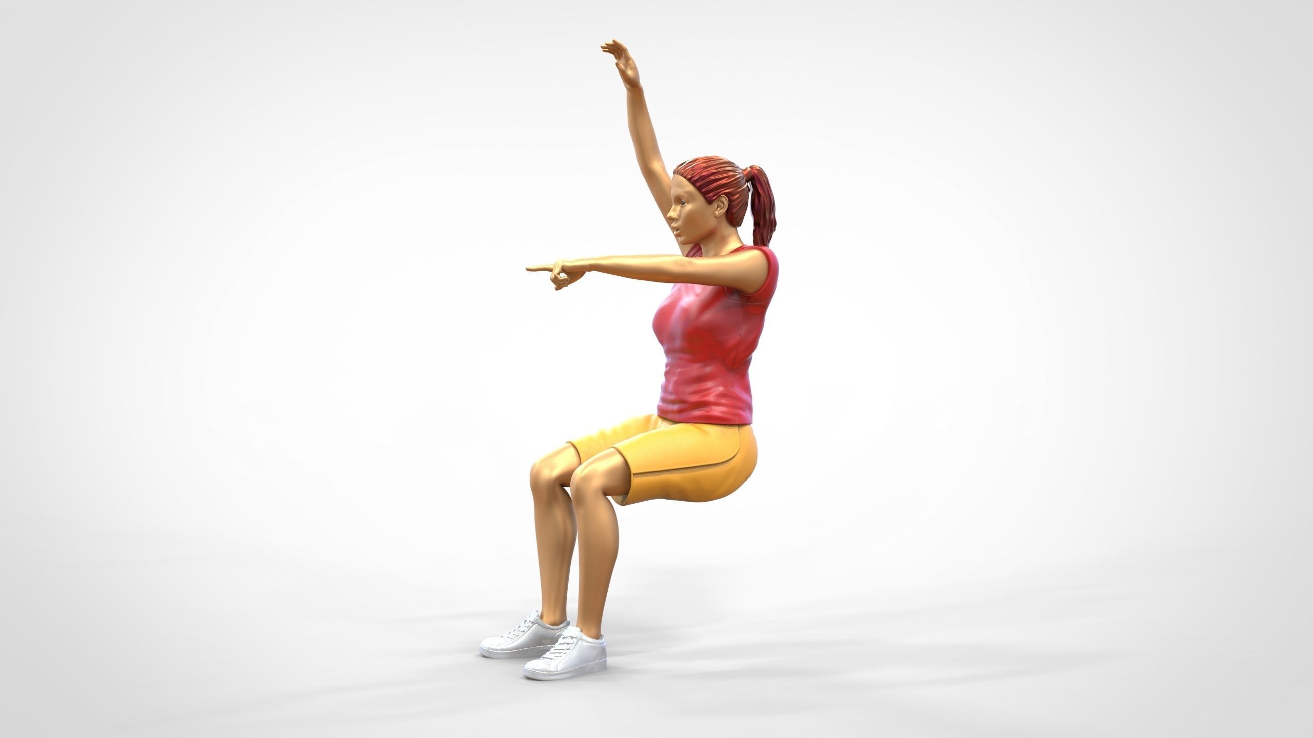 N9 Football fan Spectator Mexican waving in stadium 3D print model_9