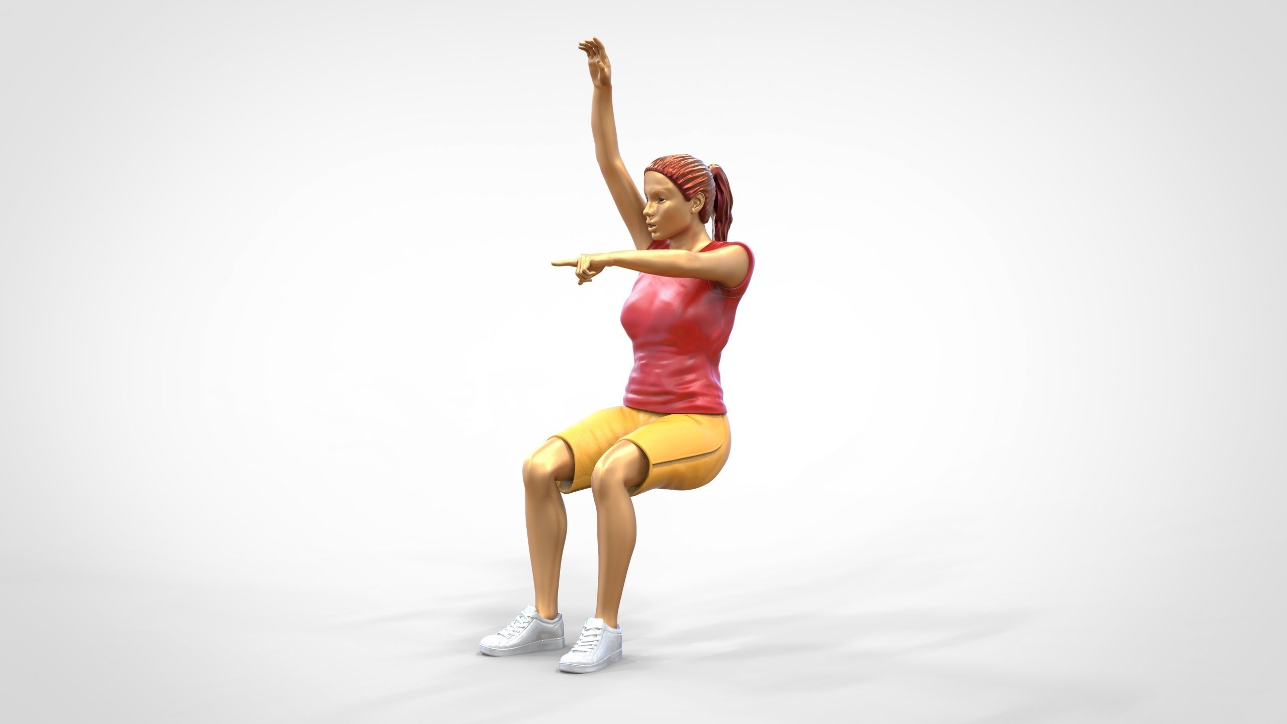 N9 Football fan Spectator Mexican waving in stadium 3D print model_7