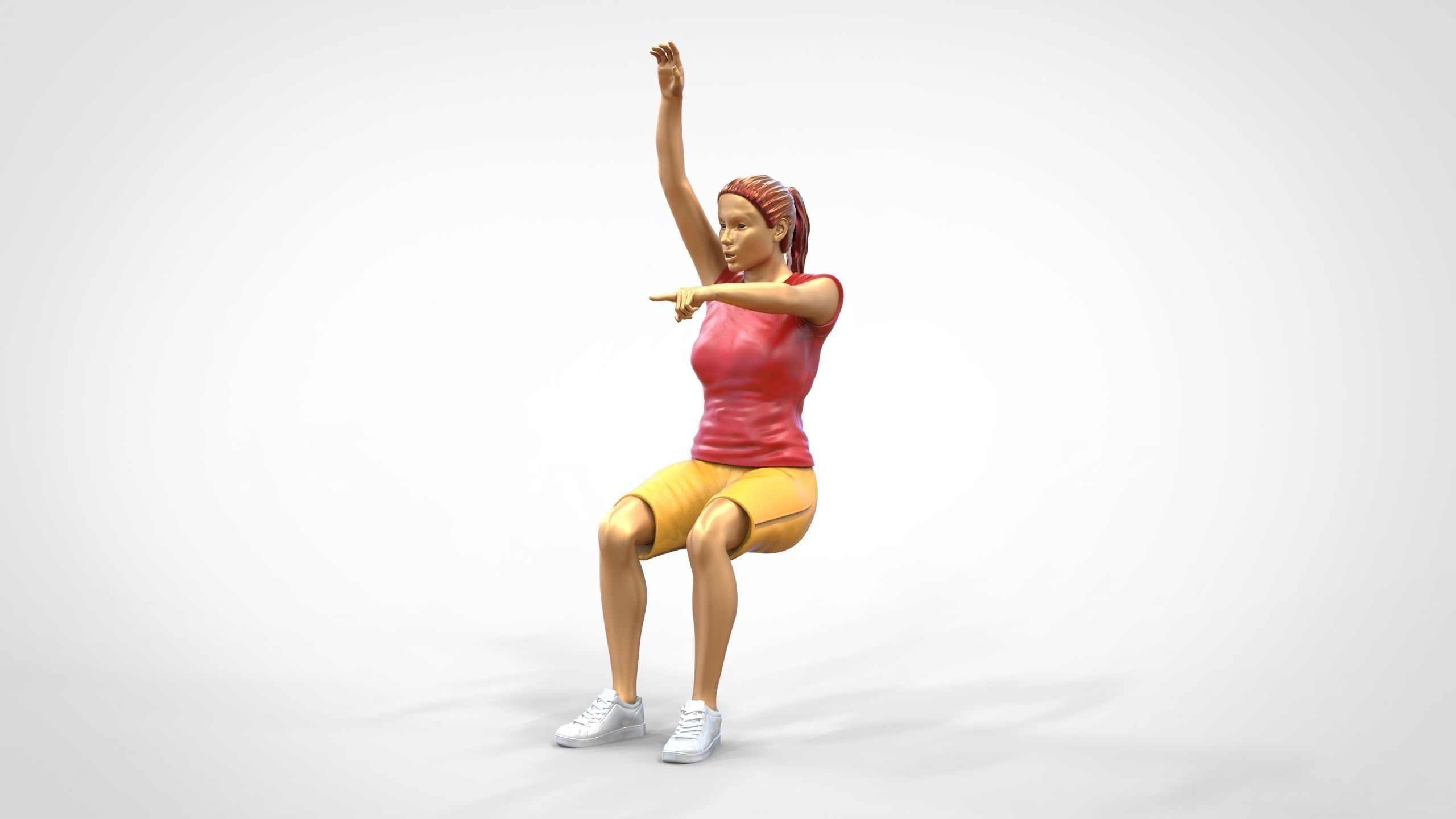 N9 Football fan Spectator Mexican waving in stadium 3D print model_6