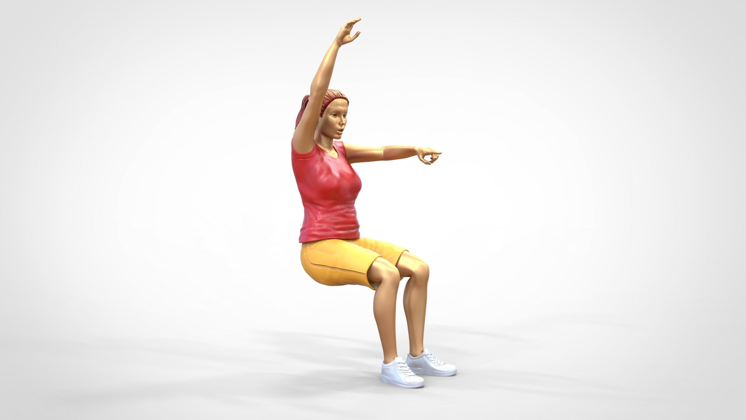 N9 Football fan Spectator Mexican waving in stadium 3D print model_33