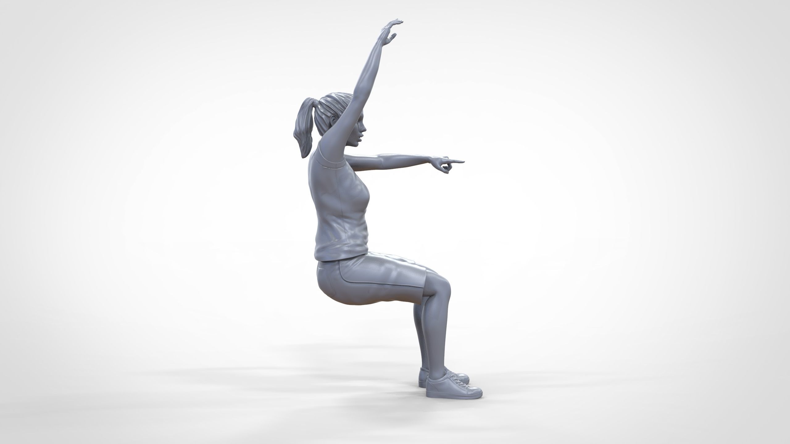 N9 Football fan Spectator Mexican waving in stadium 3D print model_48