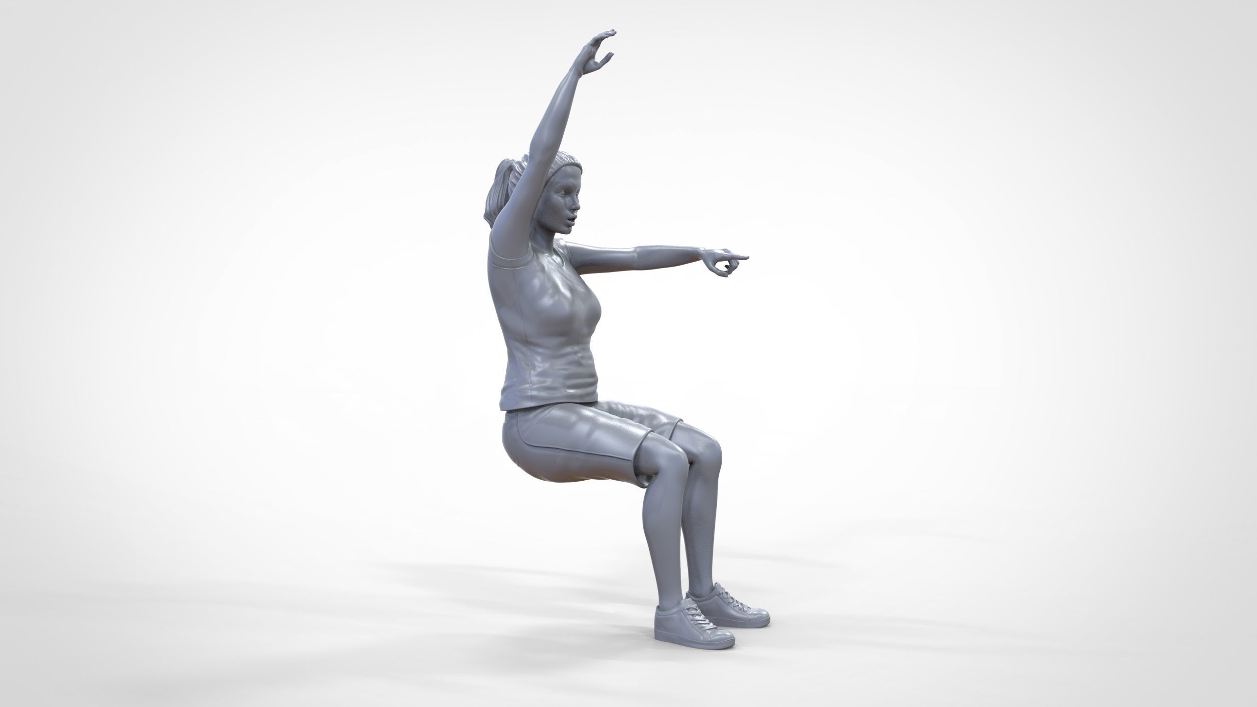 N9 Football fan Spectator Mexican waving in stadium 3D print model_49