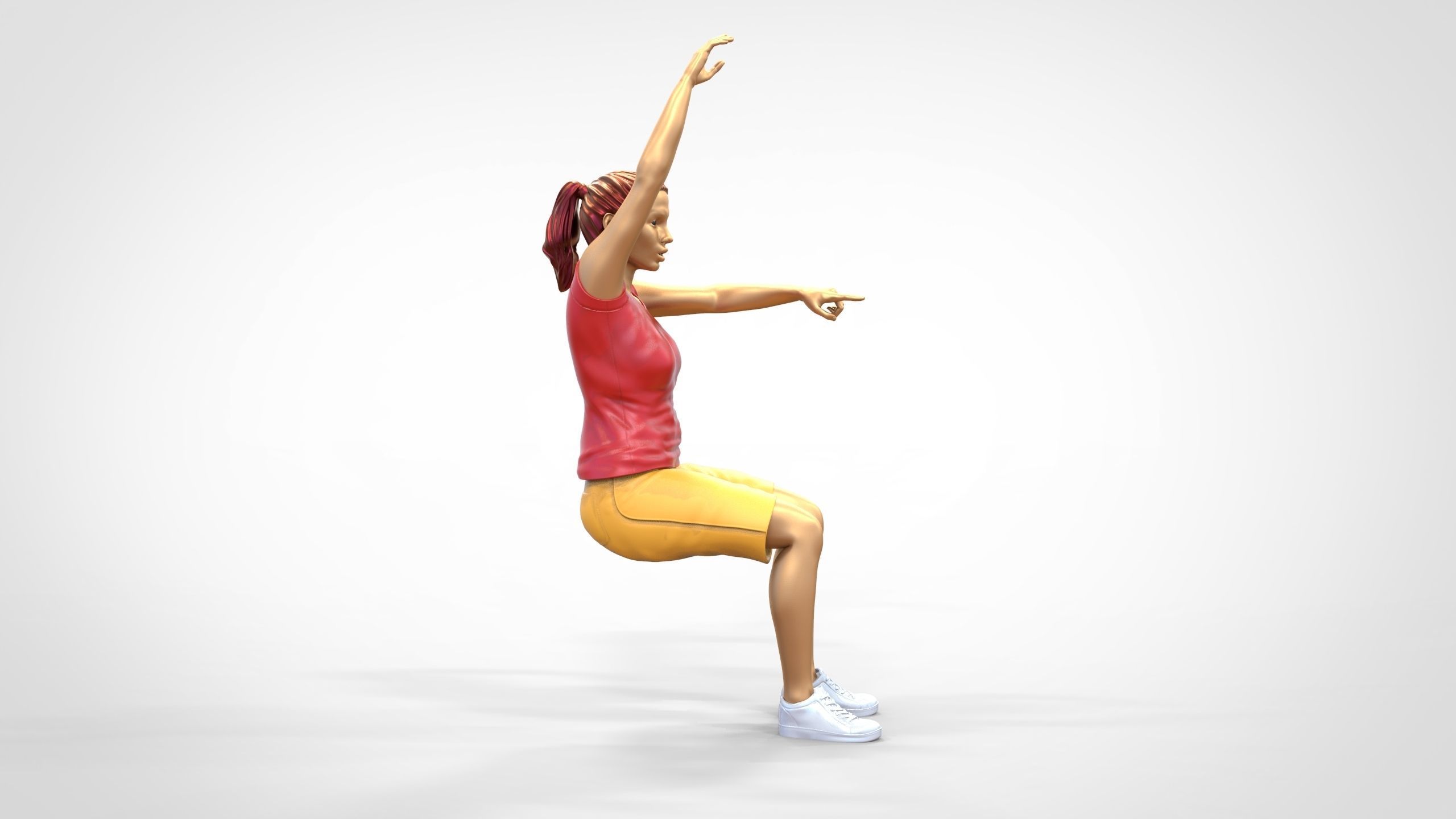 N9 Football fan Spectator Mexican waving in stadium 3D print model_30