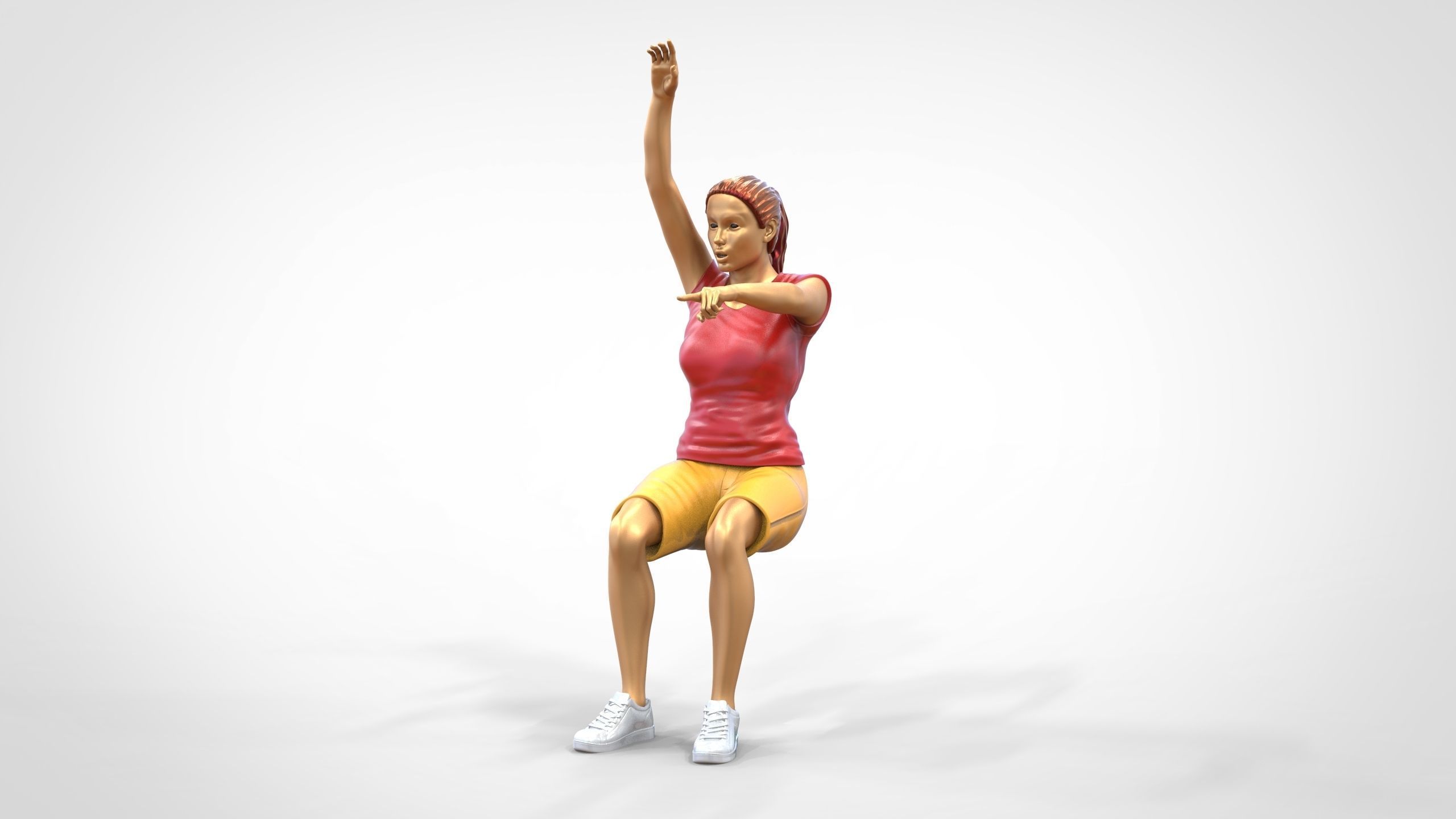 N9 Football fan Spectator Mexican waving in stadium 3D print model_3