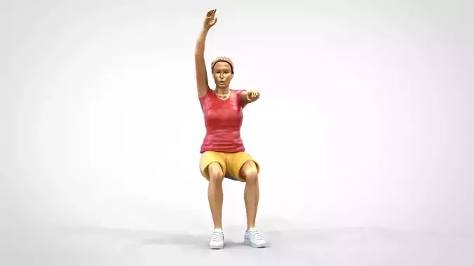 N9 Football fan Spectator Mexican waving in stadium 3D print model