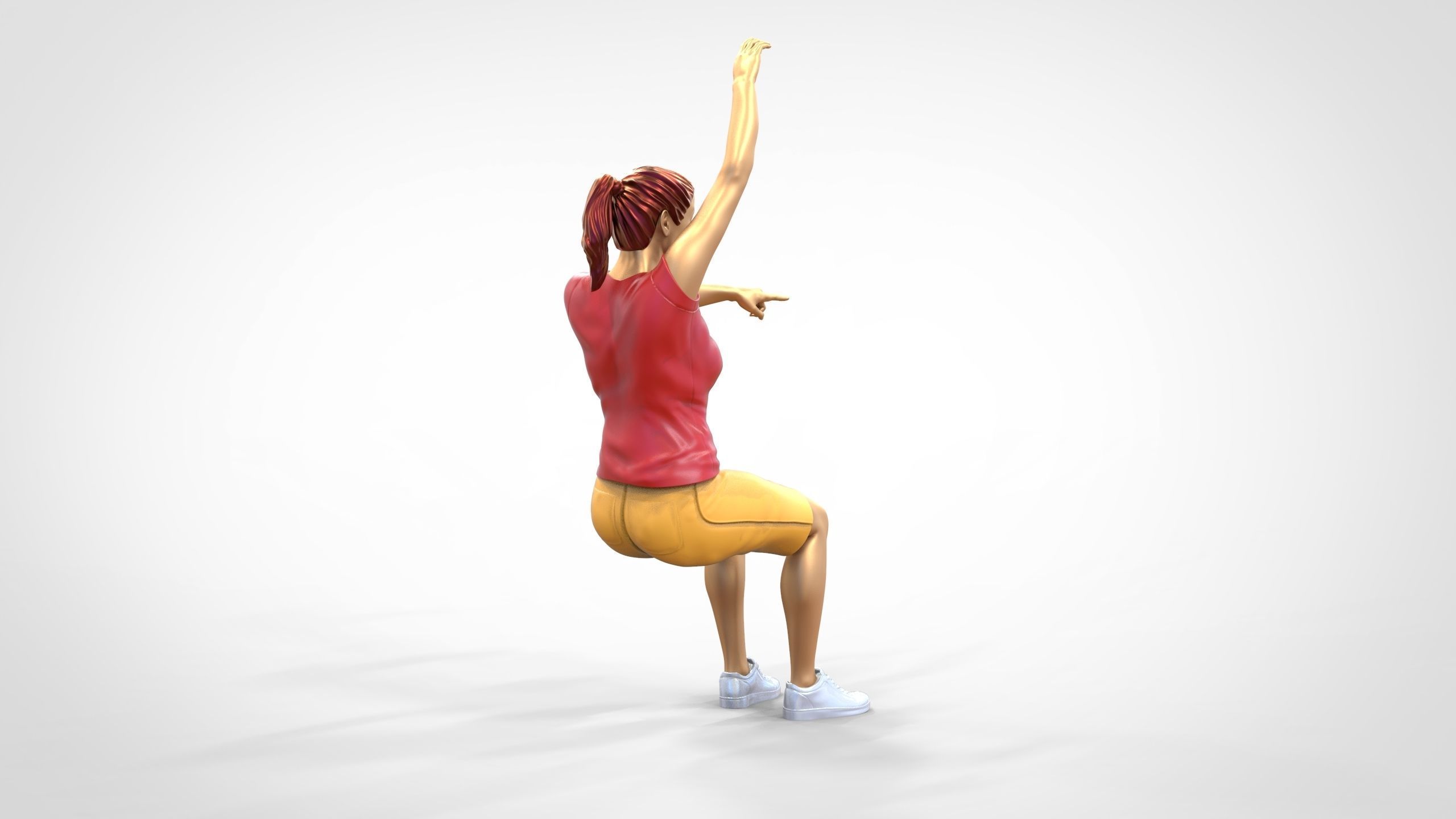 N9 Football fan Spectator Mexican waving in stadium 3D print model_25