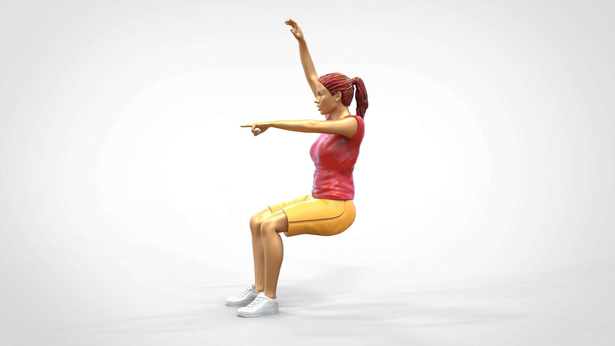 N9 Football fan Spectator Mexican waving in stadium 3D print model_10