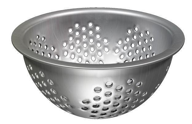 Stainless Steel Vegetable Strainer Low-poly 3D model_1
