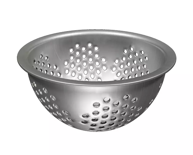 Stainless Steel Vegetable Strainer Low-poly 3D model_0