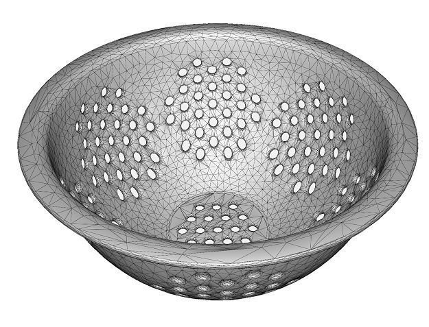 Stainless Steel Vegetable Strainer Low-poly 3D model_2