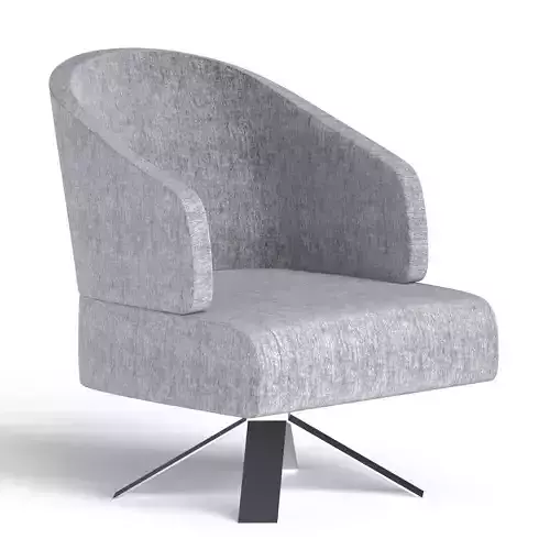 Gray Contemporary Cotton  Linen Upholstered Accent Chair