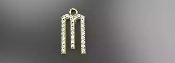 Diamond m Pendant Gold Silver Platinum Luxury Jewelry