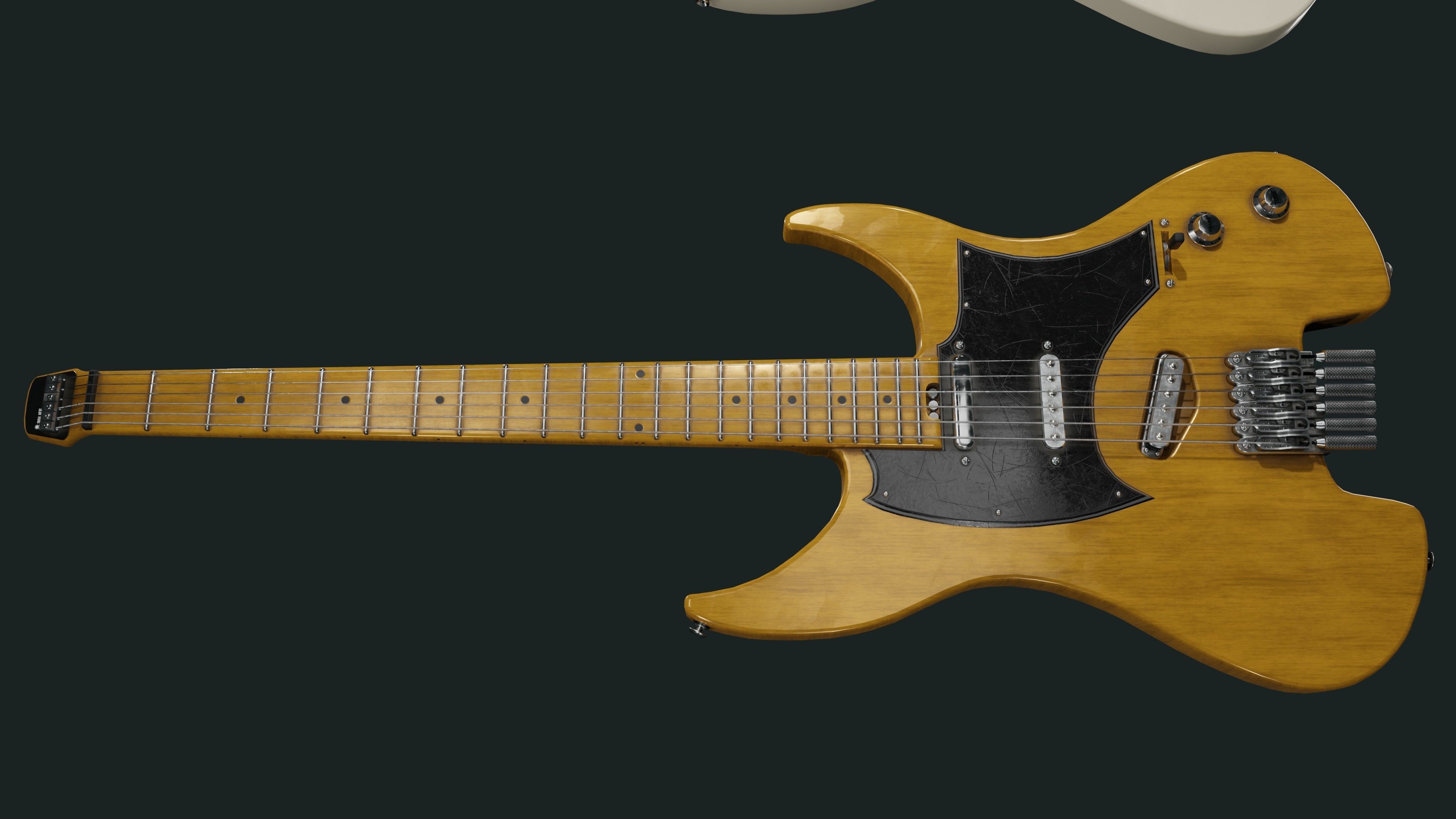 Headless Guitar Low-poly 3D model_4