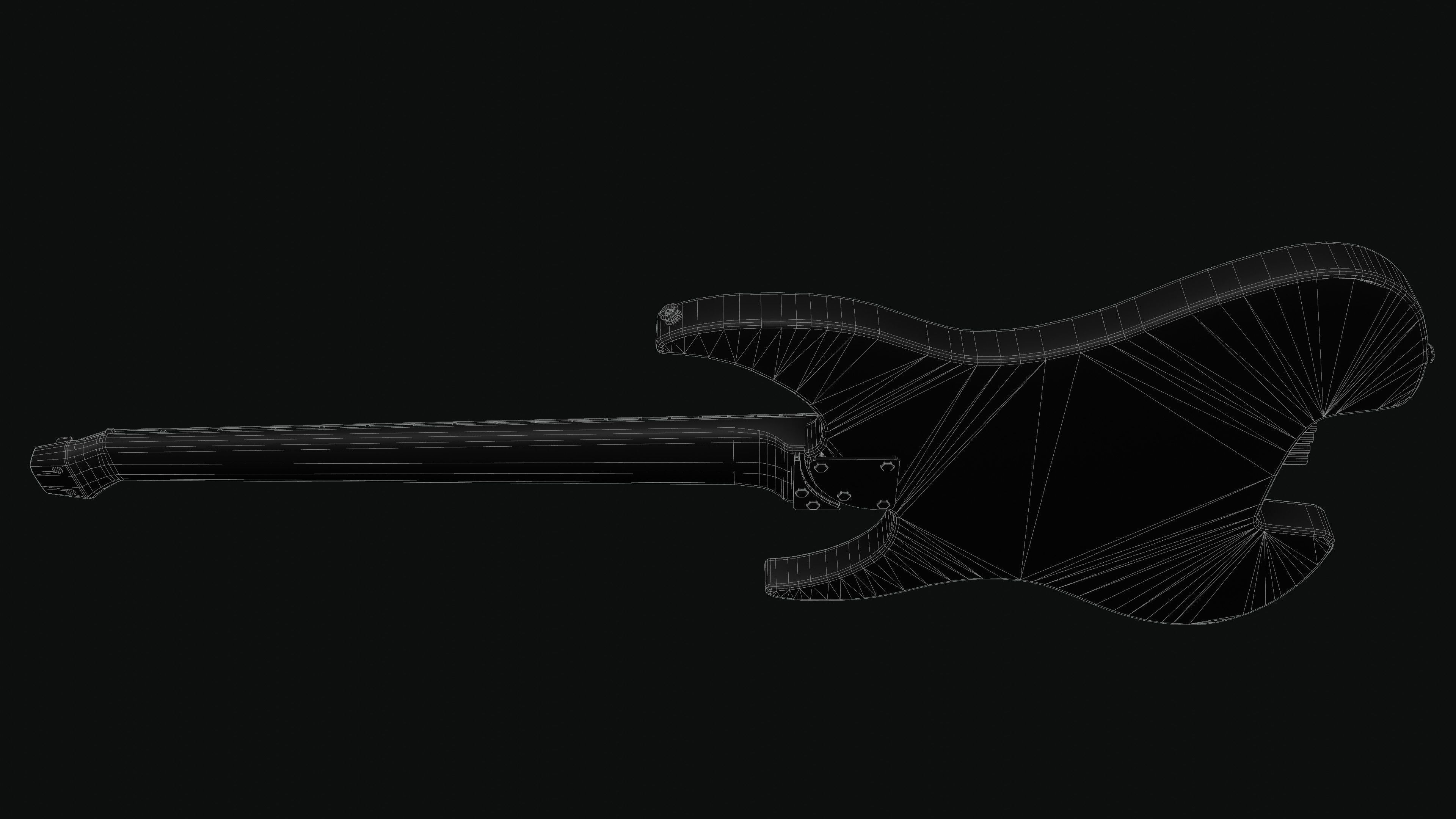Headless Guitar Low-poly 3D model_32